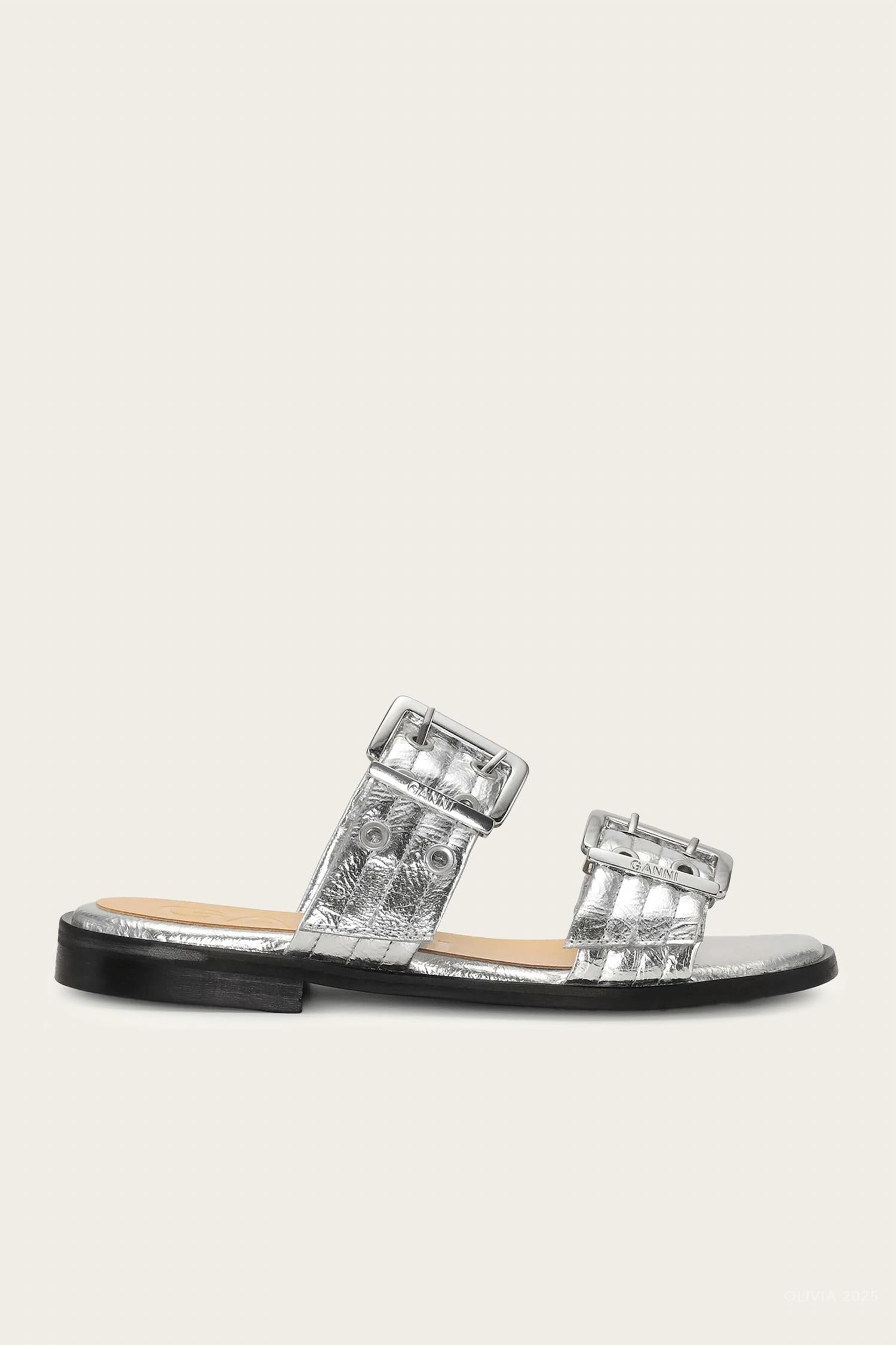 0045186f-4244-4bc8-bc8c-f74337e4f879-upscale_15k-1500x1500-1 Ganni - Women's Feminine Buckle Two Strap Sandal - Image 1