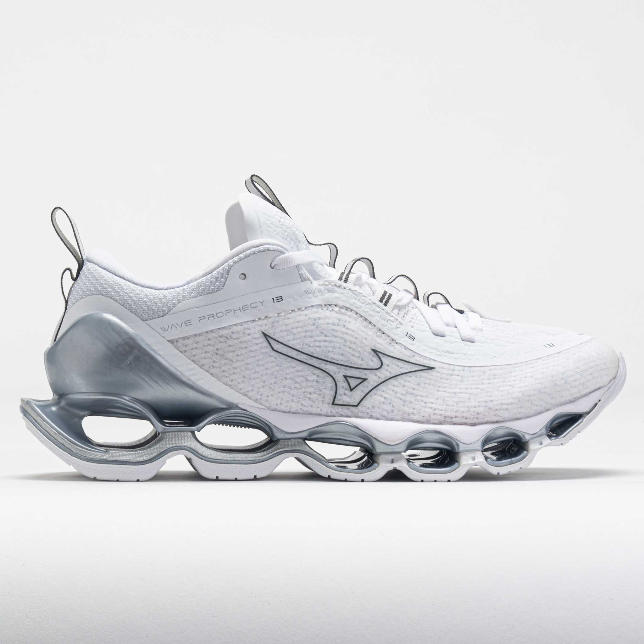 040883_3 Mizuno Wave Prophecy 13 Womens White/Metallic Grey - Image 1
