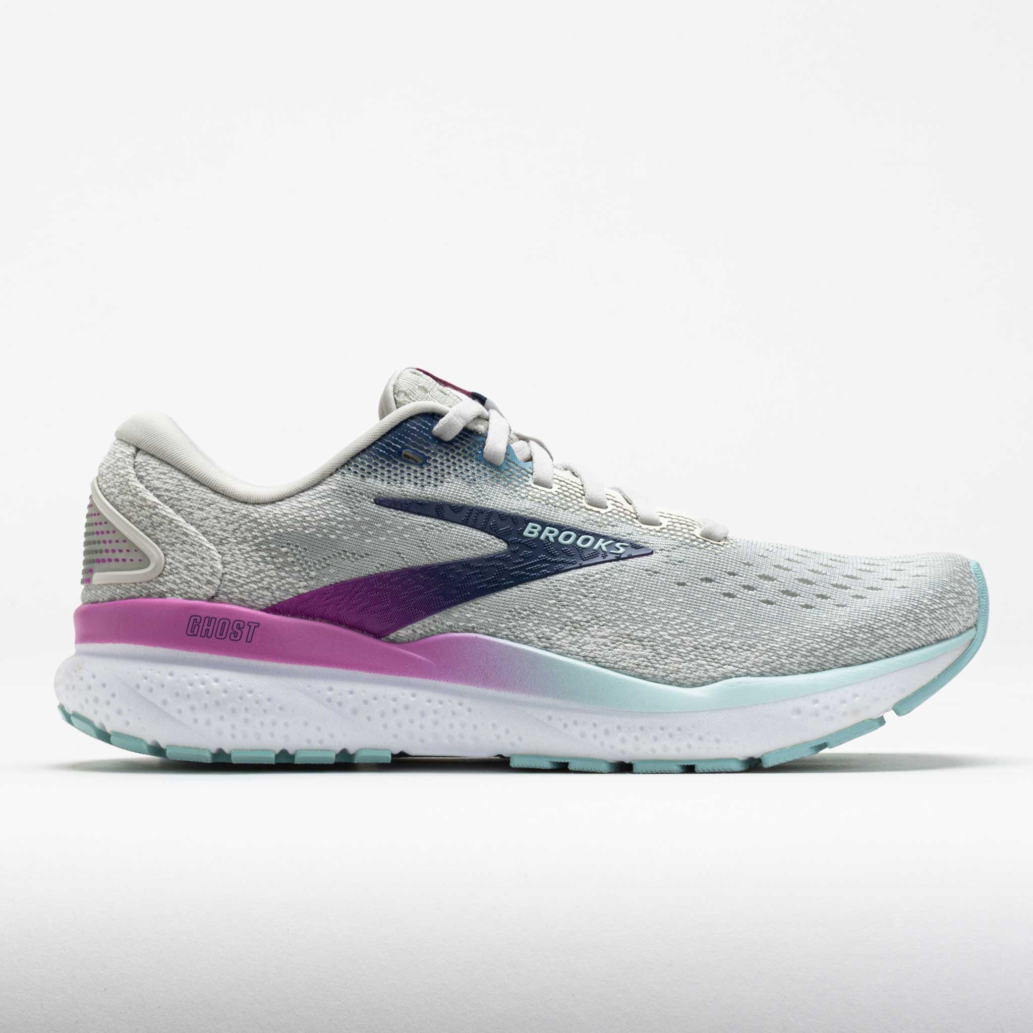 041208_3 Brooks Ghost 16 Womens White/Grey/Estate Blue - Image 1