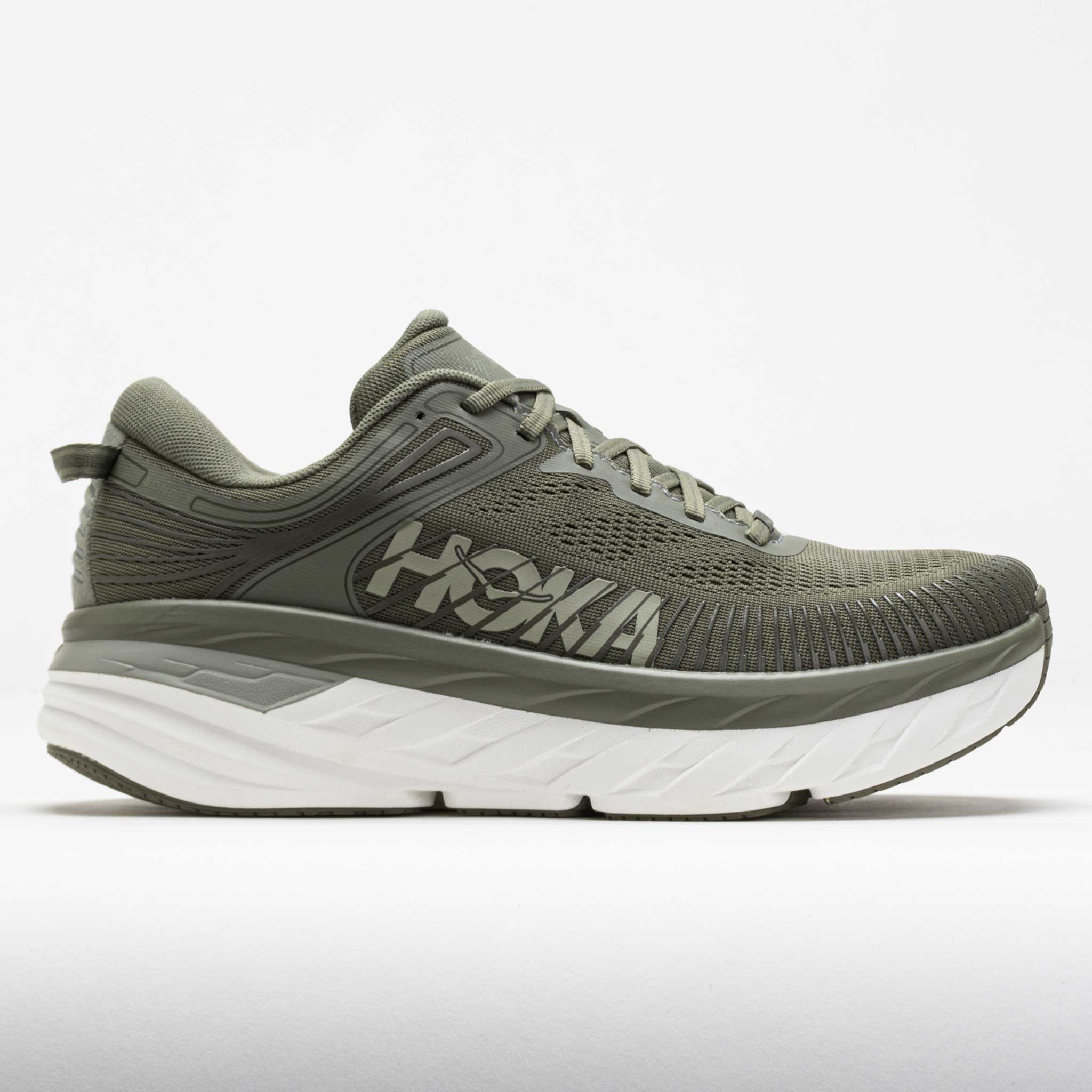 041337_3 HOKA Bondi 7 Mens Olive Haze/White - Image 1