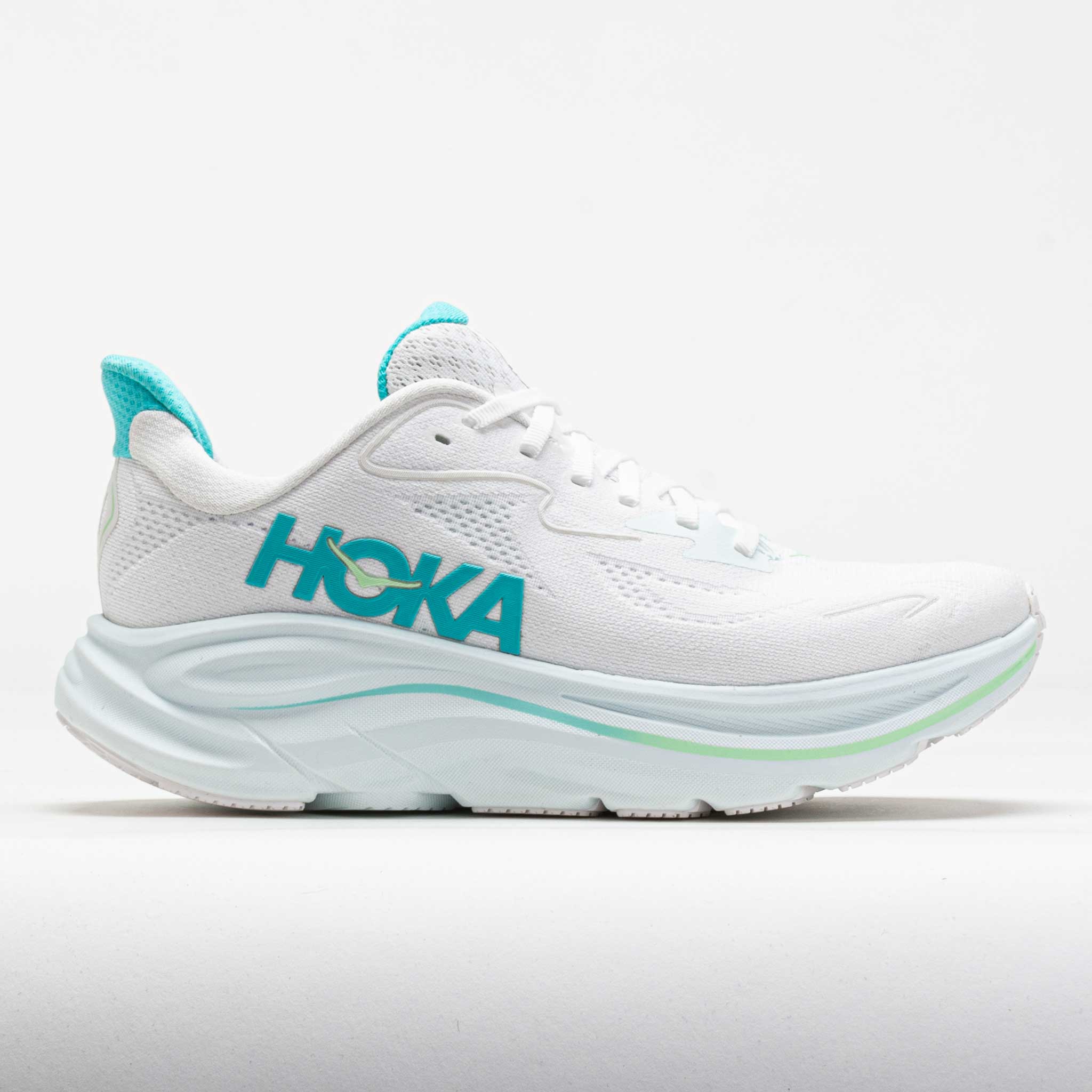 042214_3 HOKA Clifton 10 Womens White/Cielo Blue - Image 1