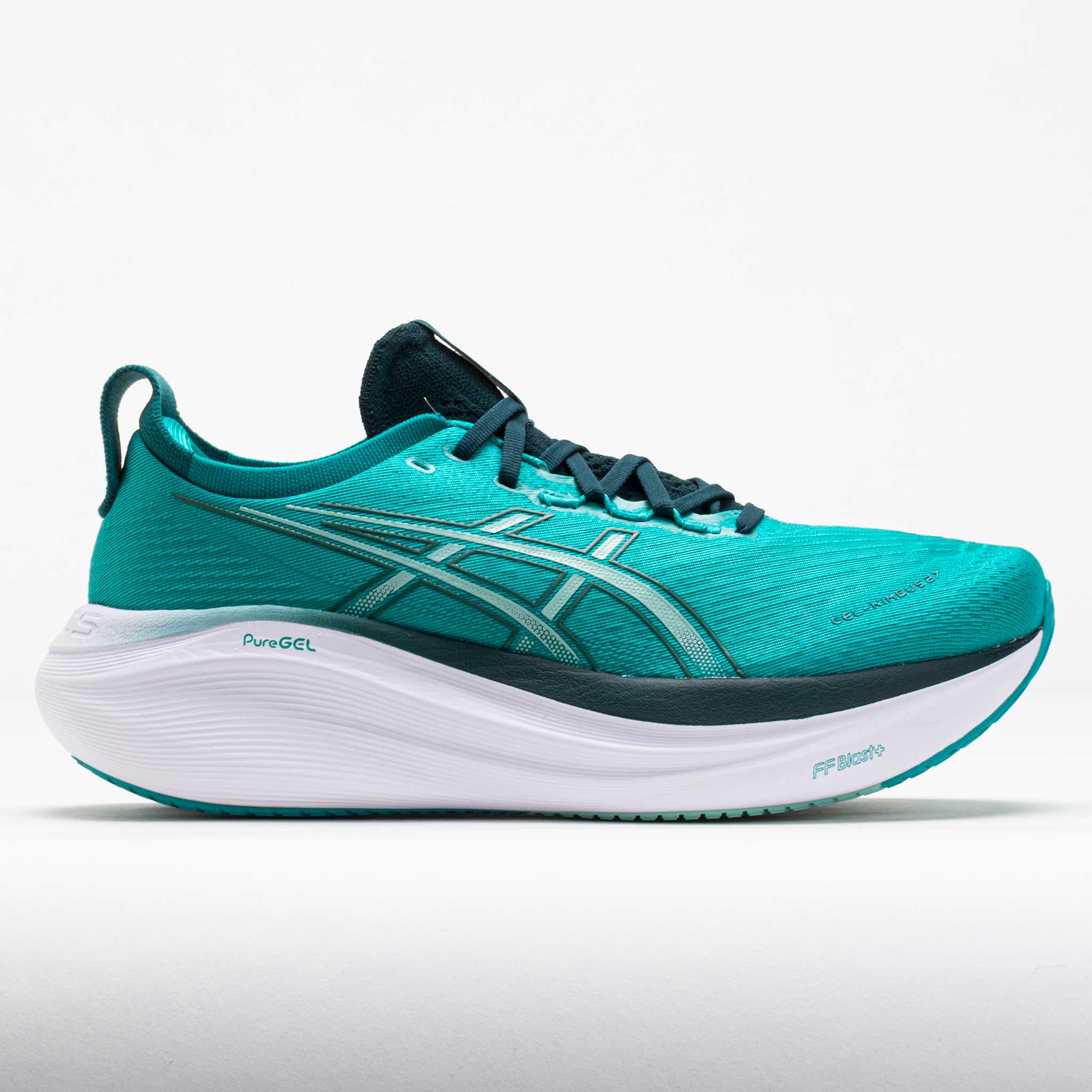 042281_3 ASICS GEL-Nimbus 27 Mens Wave Teal/Saxon Green - Image 1