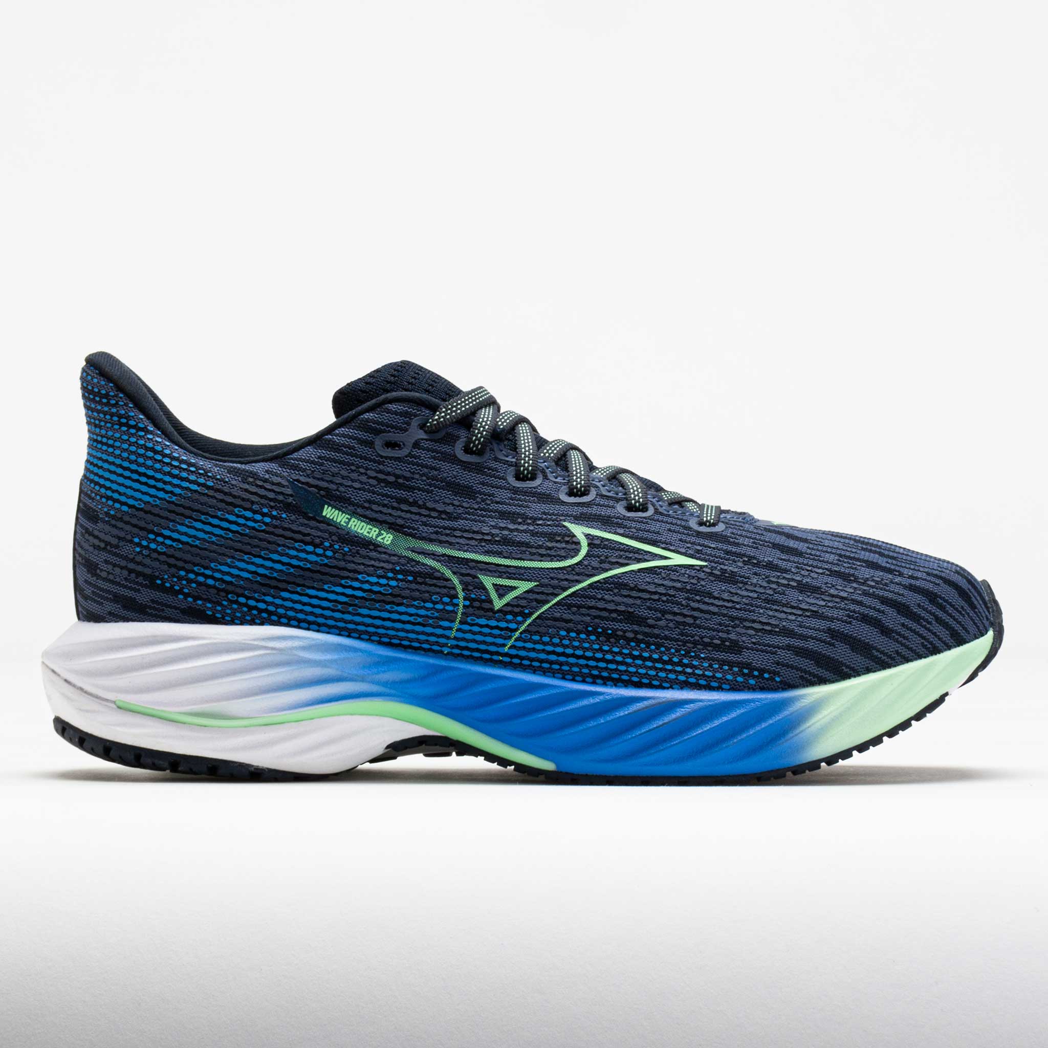 042746_3 Mizuno Wave Rider 28 Mens Vintage Indigo/Neo Mint - Image 1