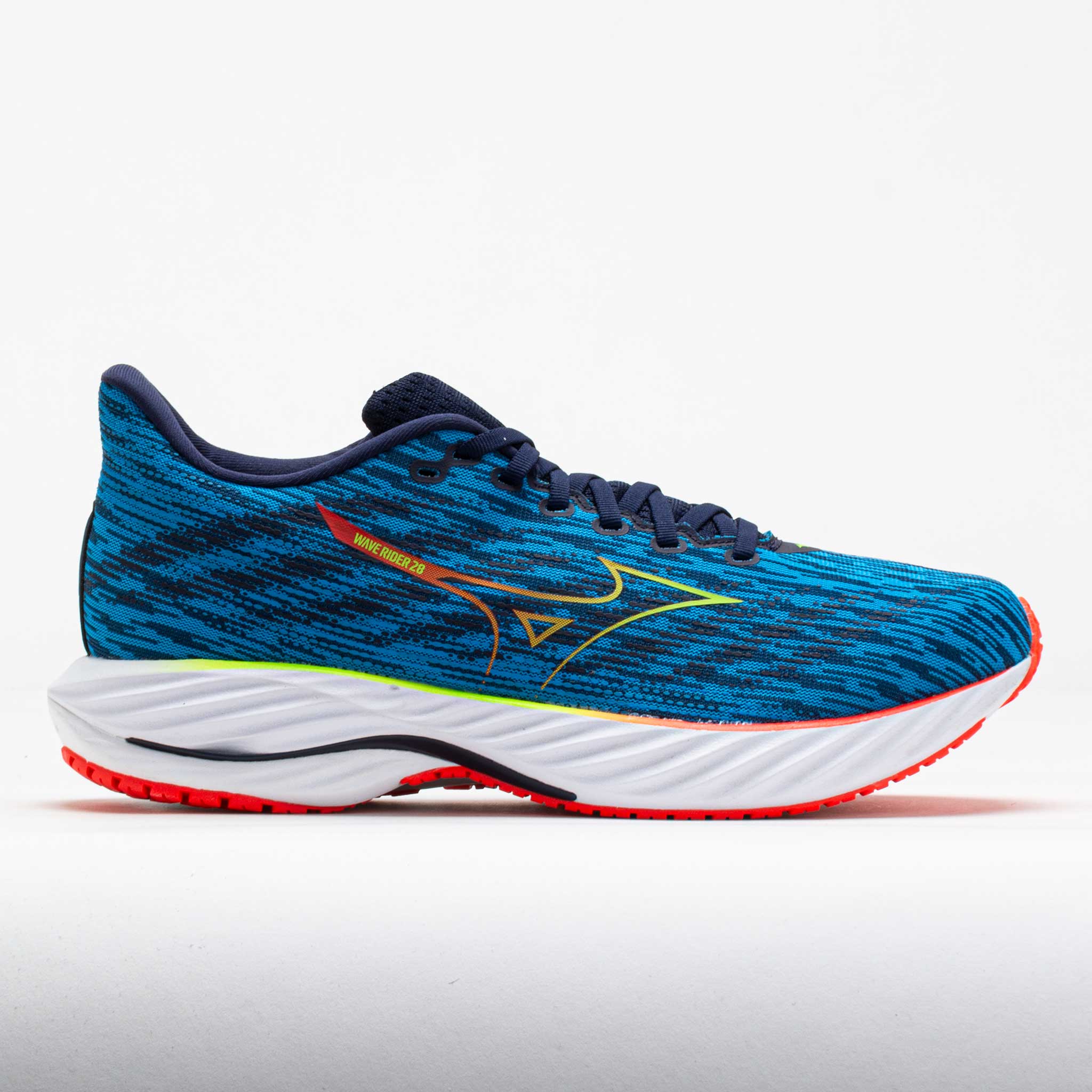 042749_3 Mizuno Wave Rider 28 Mens Blue Pace/Green Gecko - Image 1