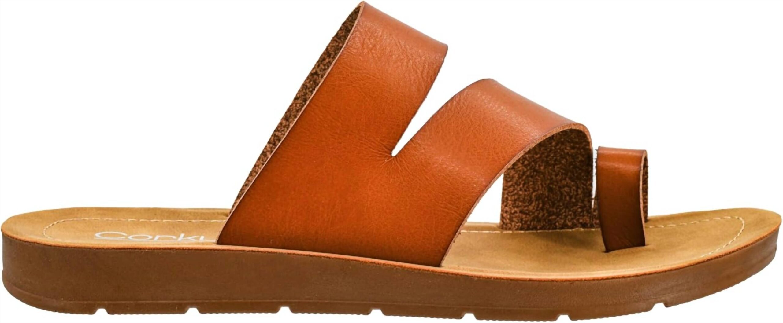 054b89ed-84ac-4b61-bebe-5f8ede689763-upscale_15k-1500x1500-70 Corkys Footwear - Women's Just A Fling Cognac Sandal - Image 1