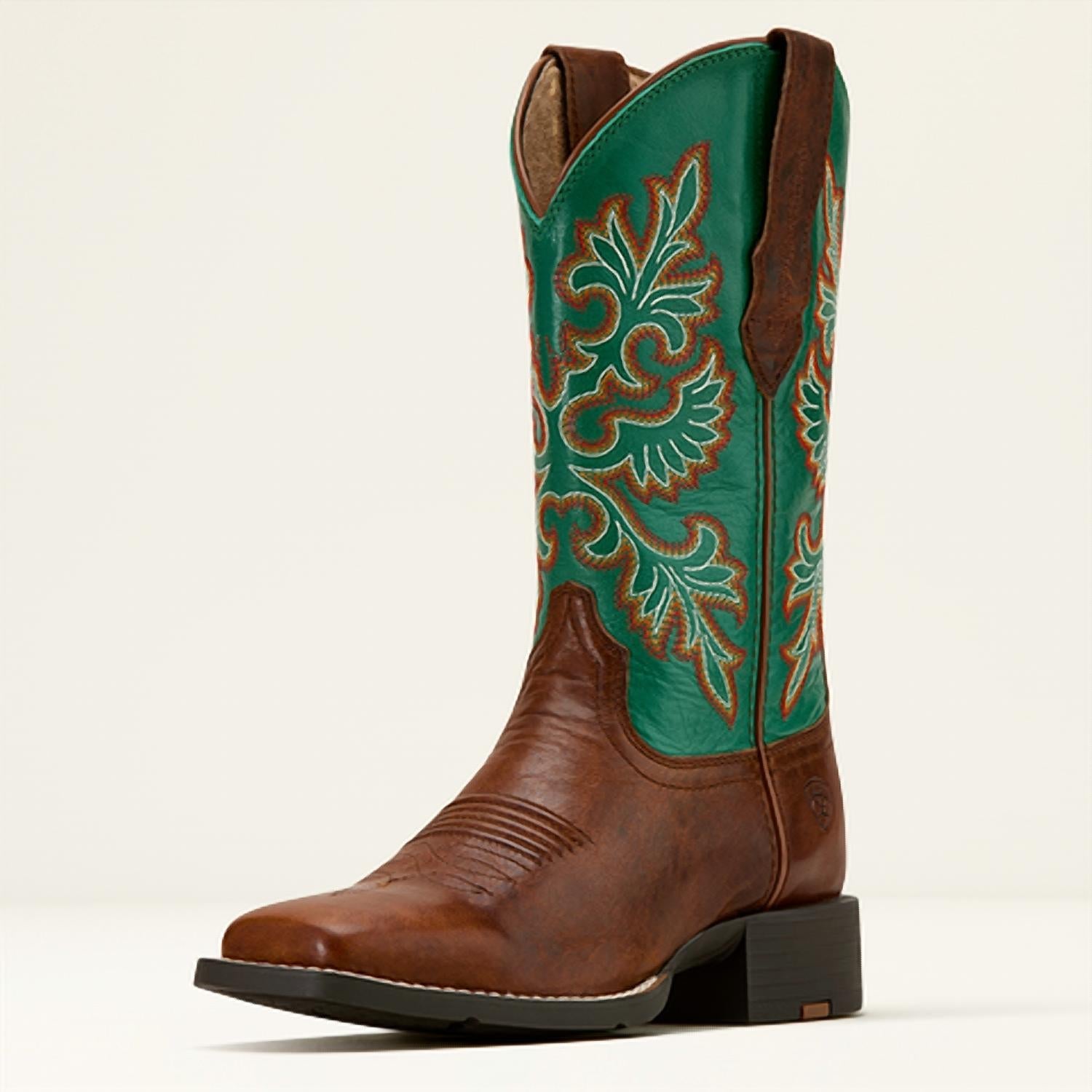 0b16b11a-bd6e-4123-aa4c-19fe31f758c0-upscale_15k-1500x1500-1 Ariat - Women's Round Up Stretchfit Wide Square Toe Western Boot - Image 1