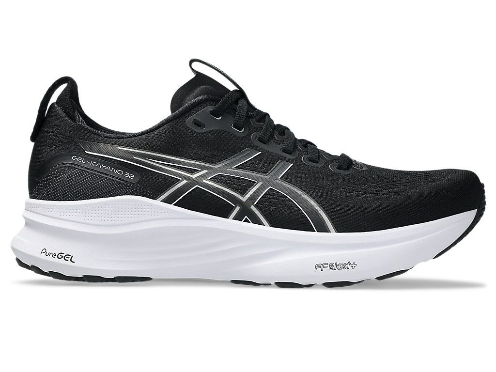 1011C052_002_SR_RT_GLB Men's GEL-Kayano 32 WIDE (002 - Black/White) - Image 1