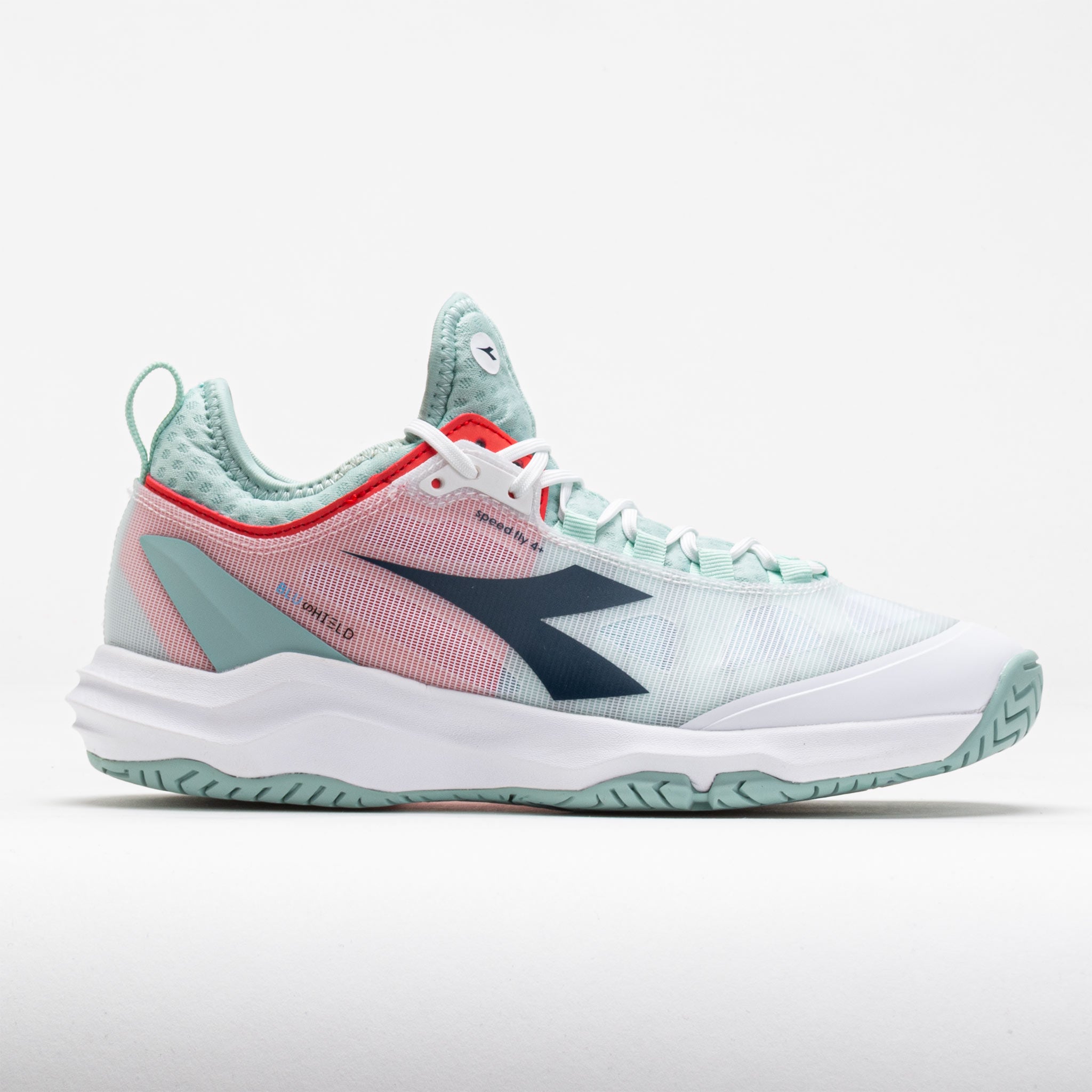 117720_3 Diadora Speed Blushield Fly 4+ AG Womens White/Legion Blue/Surf Spray - Image 1