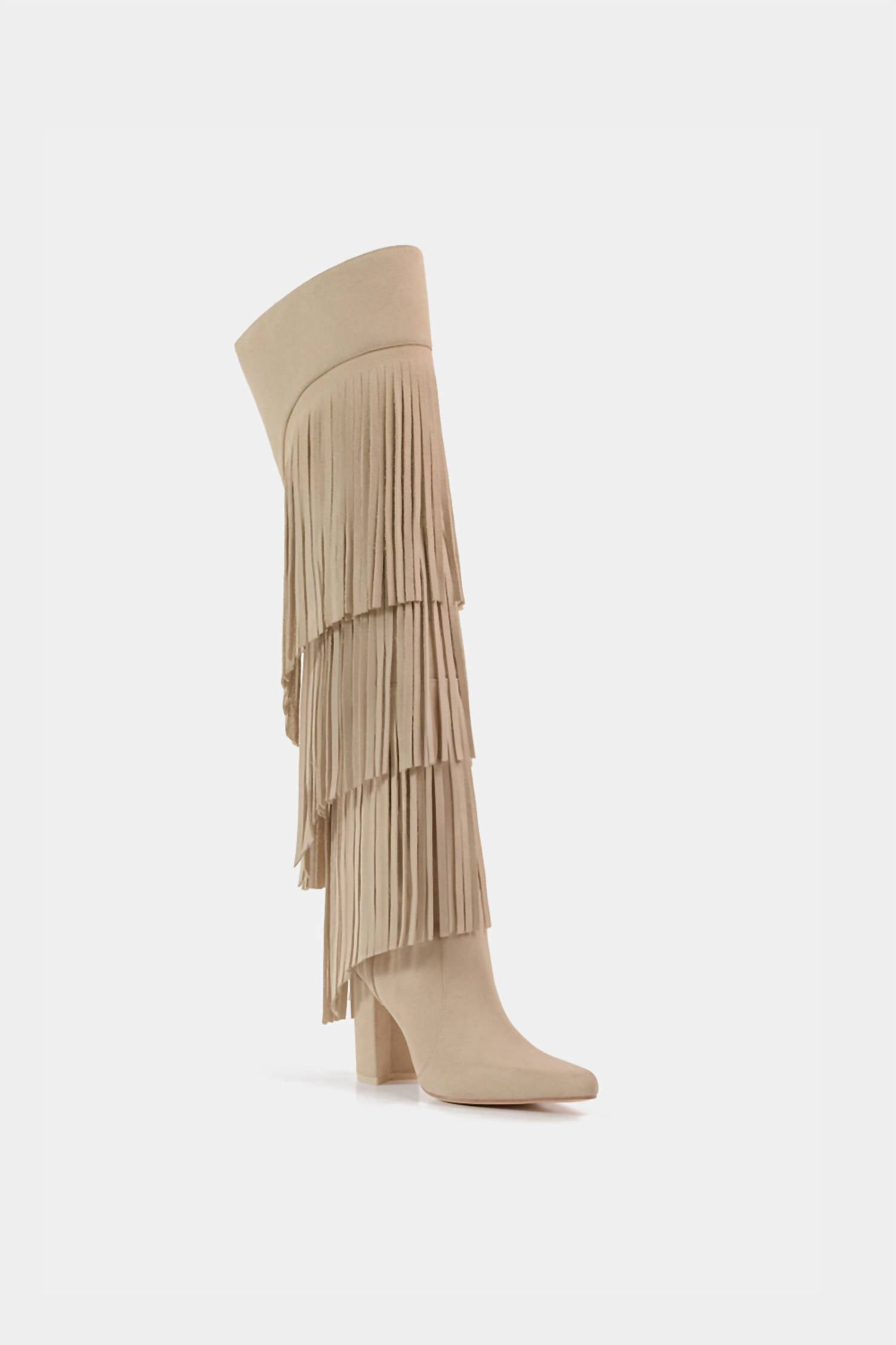 461d6317-5687-458c-aacd-485b29d799ac-upscale_15k-1500x1500-70 Dantelle Apparel - Women's Fringe Leather Tall Vespa Boots - Image 1