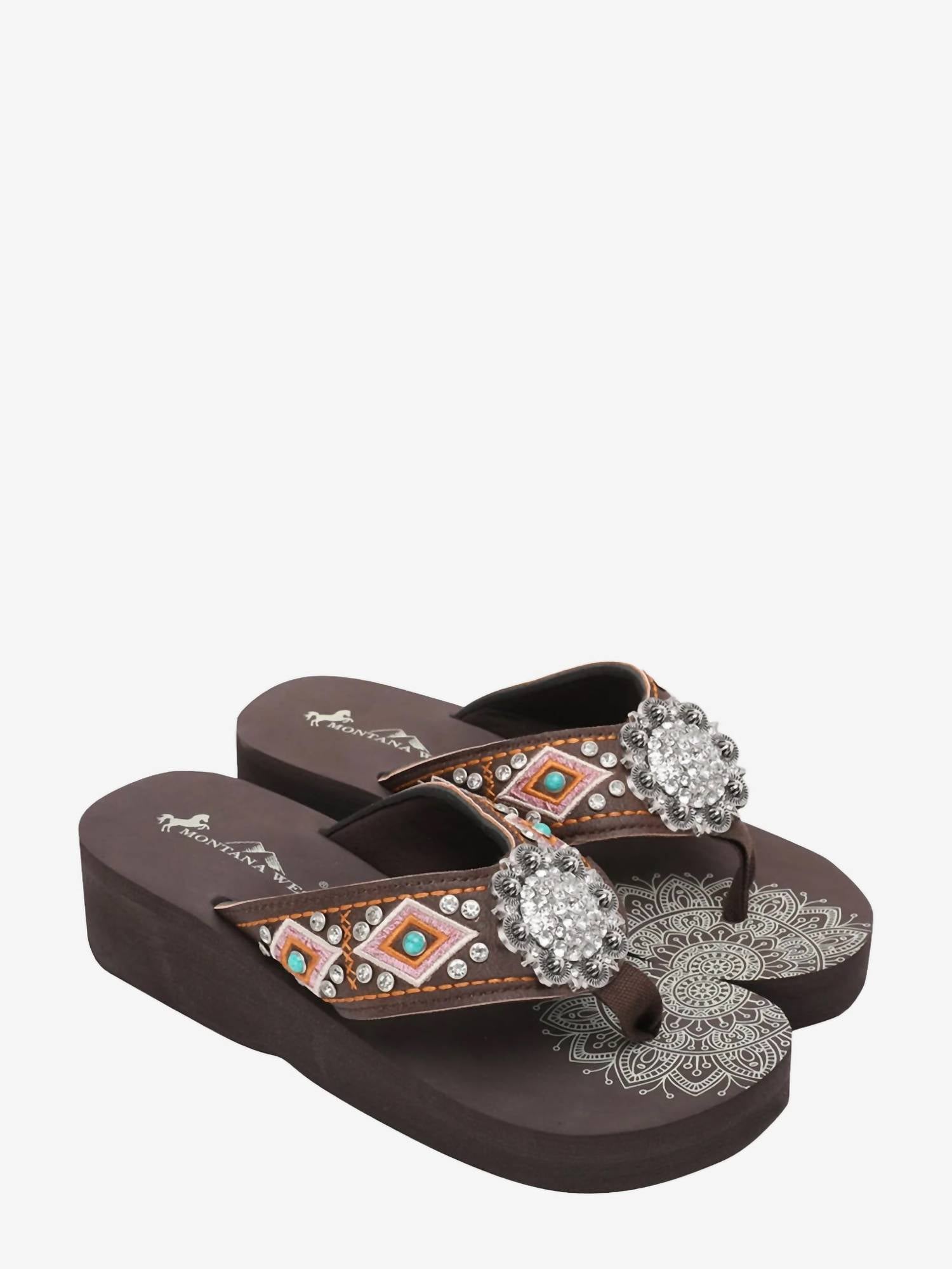 49b48de5-3a17-40d7-93d0-fa6dba97ce65-upscale_15k-1500x1500-70 Montana West - Women's Mandala Wedge Flip Flop - Image 1