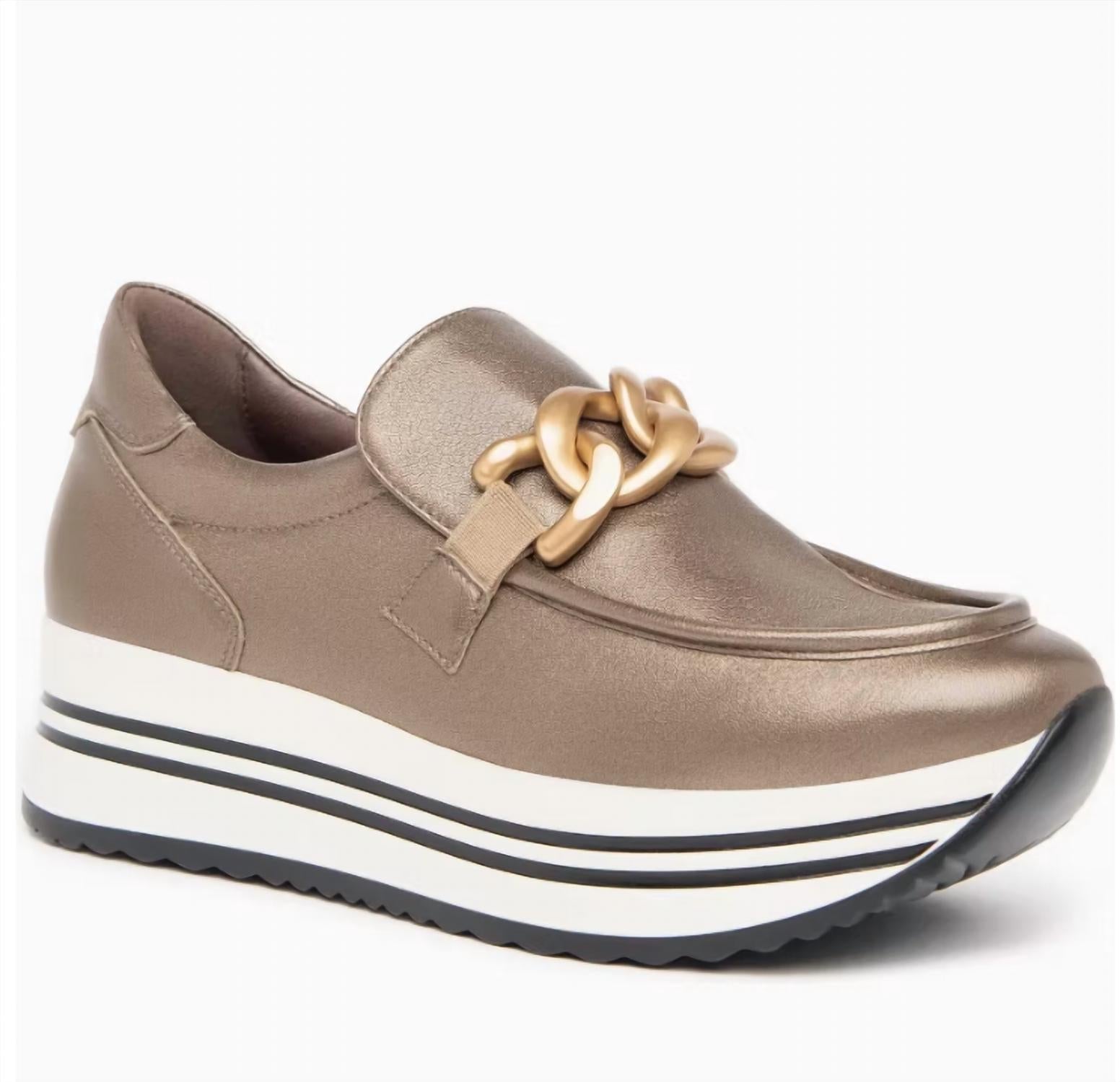 4d49fca0-380c-4c5d-8aca-0a4dbcc3846a-upscale_15k-1500x1500-1 Nerogiardini - Women's Metallic Chain Slip-on Flatform Sneakers - Image 1