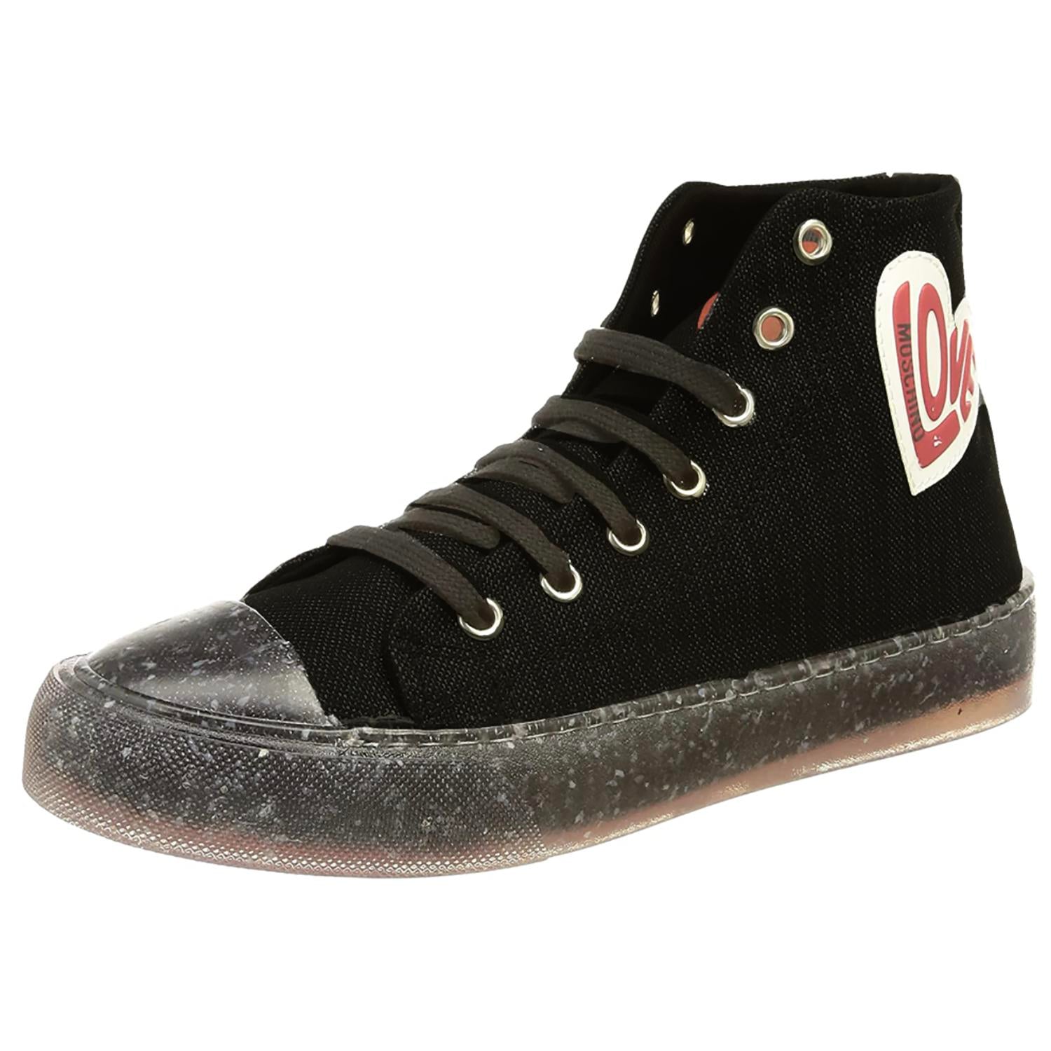 597e4dc8-483f-4bda-9a9c-92702c325450-upscale_15k-1500x1500-1 Love Moschino - Women's Canvas Heart Lace Up Hi Top Sneakers - Image 1