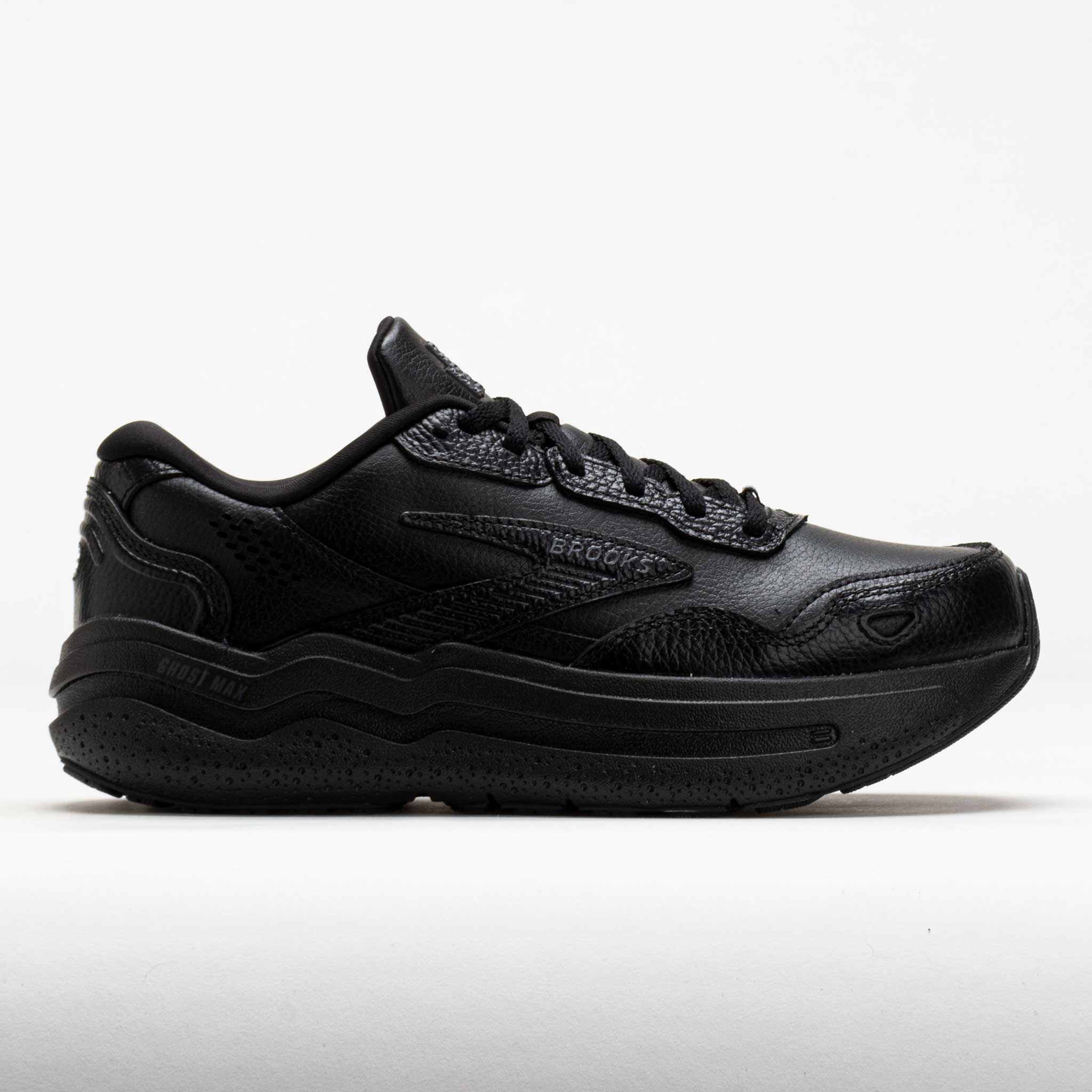 631621_3 Brooks Ghost Max Leather Mens Black/Black - Image 1