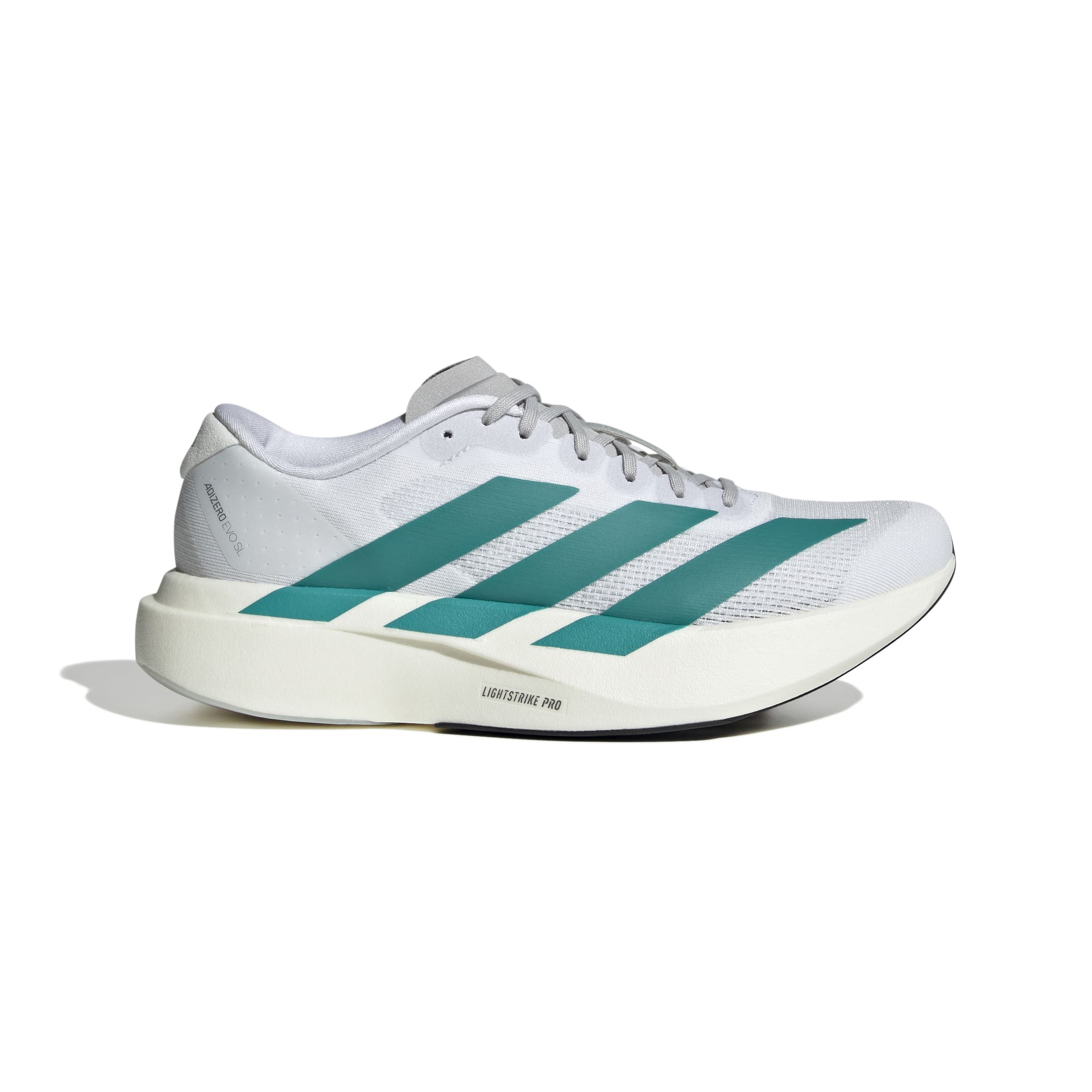 JS4451_1_FOOTWEAR_Photography_SideLateralCenterView_white Women's Adizero Evo SL (FTWWHT/PURTEA/GRETWO) - Image 1