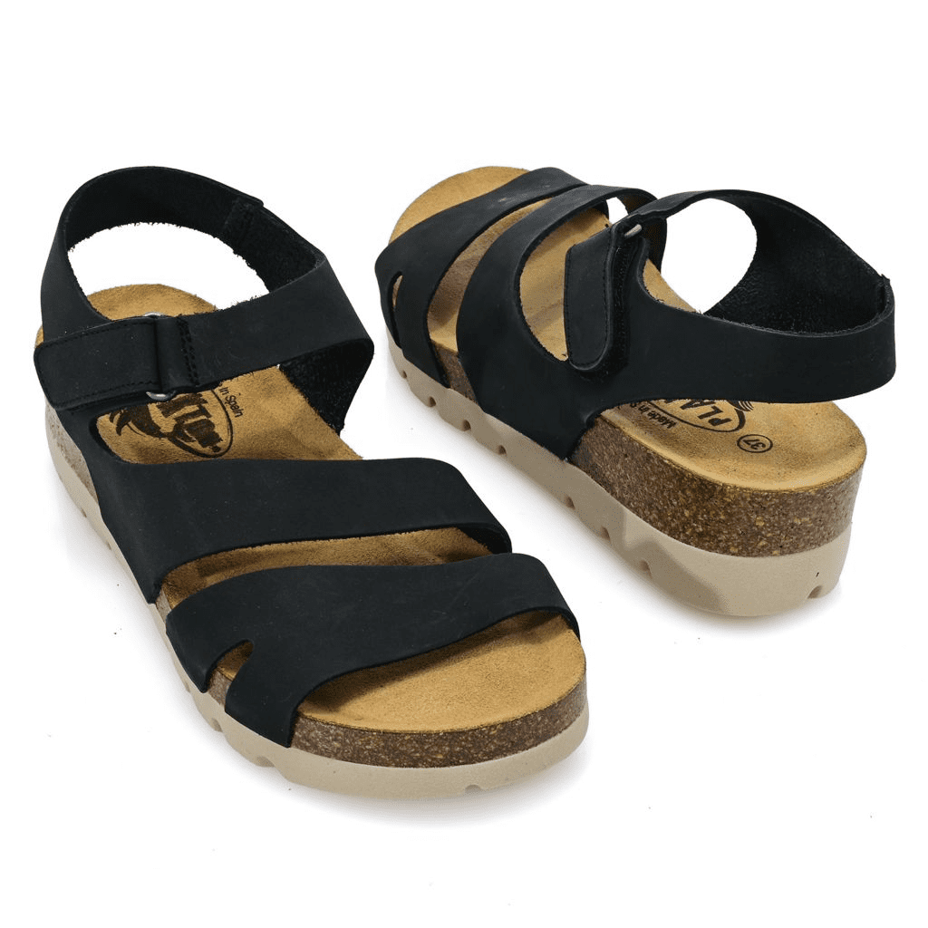 S474411-00003-13404 Plakton Comodoro Leather Wedge Sandals - Image 1