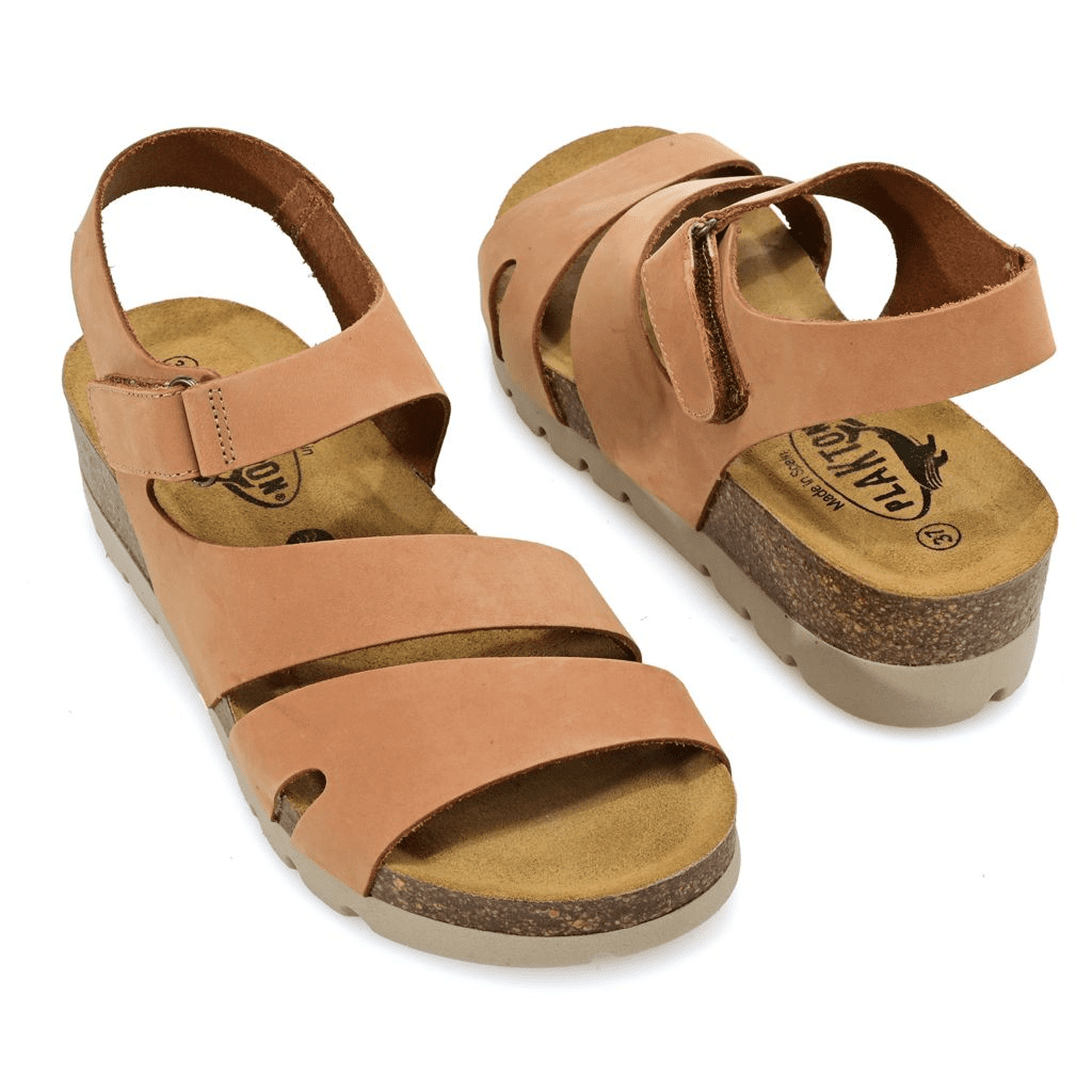 S474411-00026-15900 Plakton Comodoro Leather Wedge Sandals - Image 1