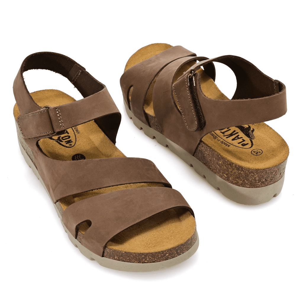 S474411-07987-13400 Plakton Comodoro Leather Wedge Sandals - Image 1