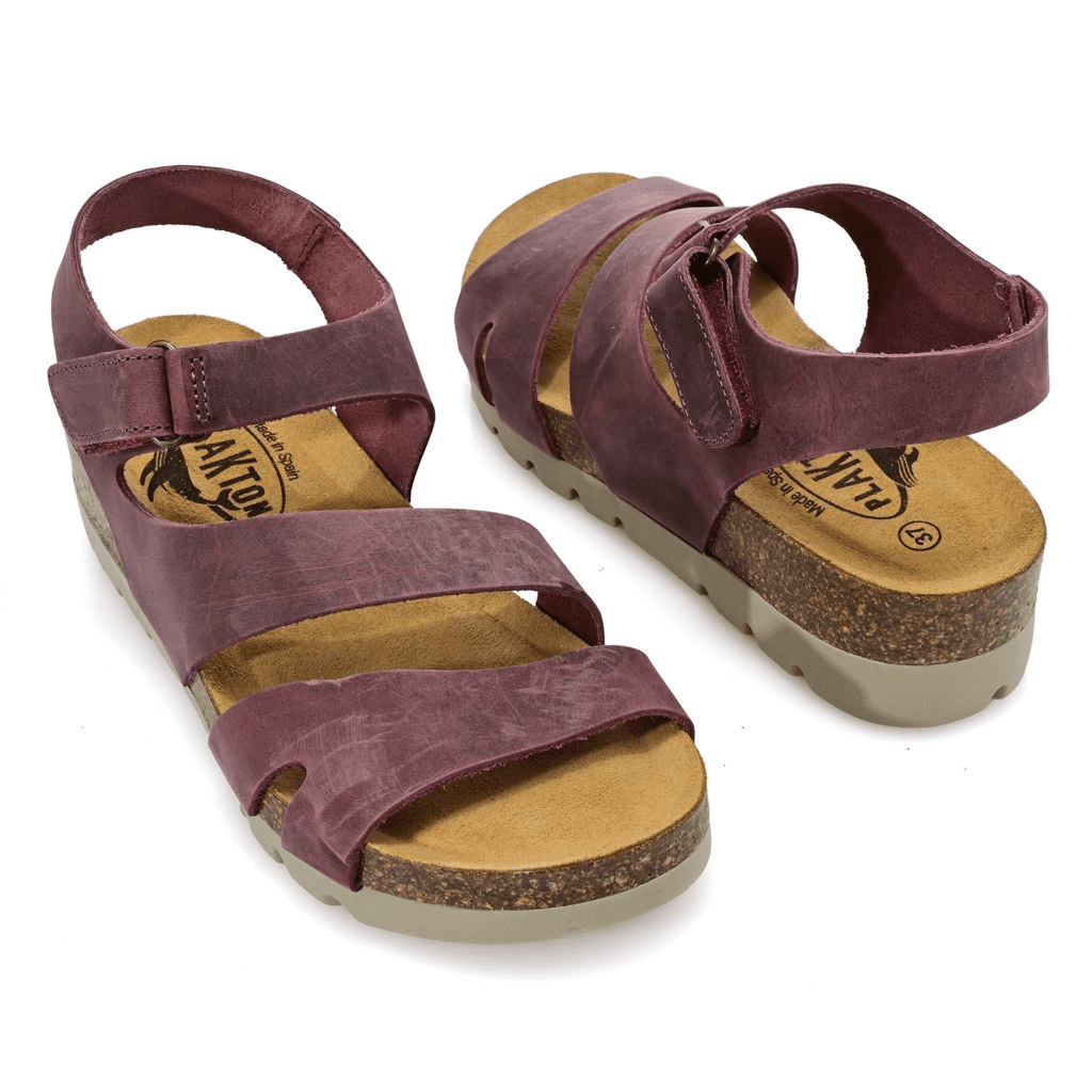 S474411-08001-13402 Plakton Comodoro Leather Wedge Sandals - Image 1