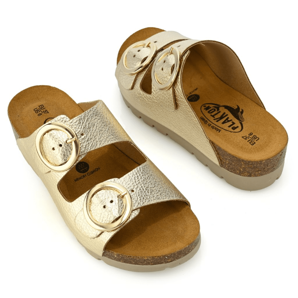 S475532-11720-13402 Plakton Cora Slide-on Dual Strap Adjustable Sandals - Image 1