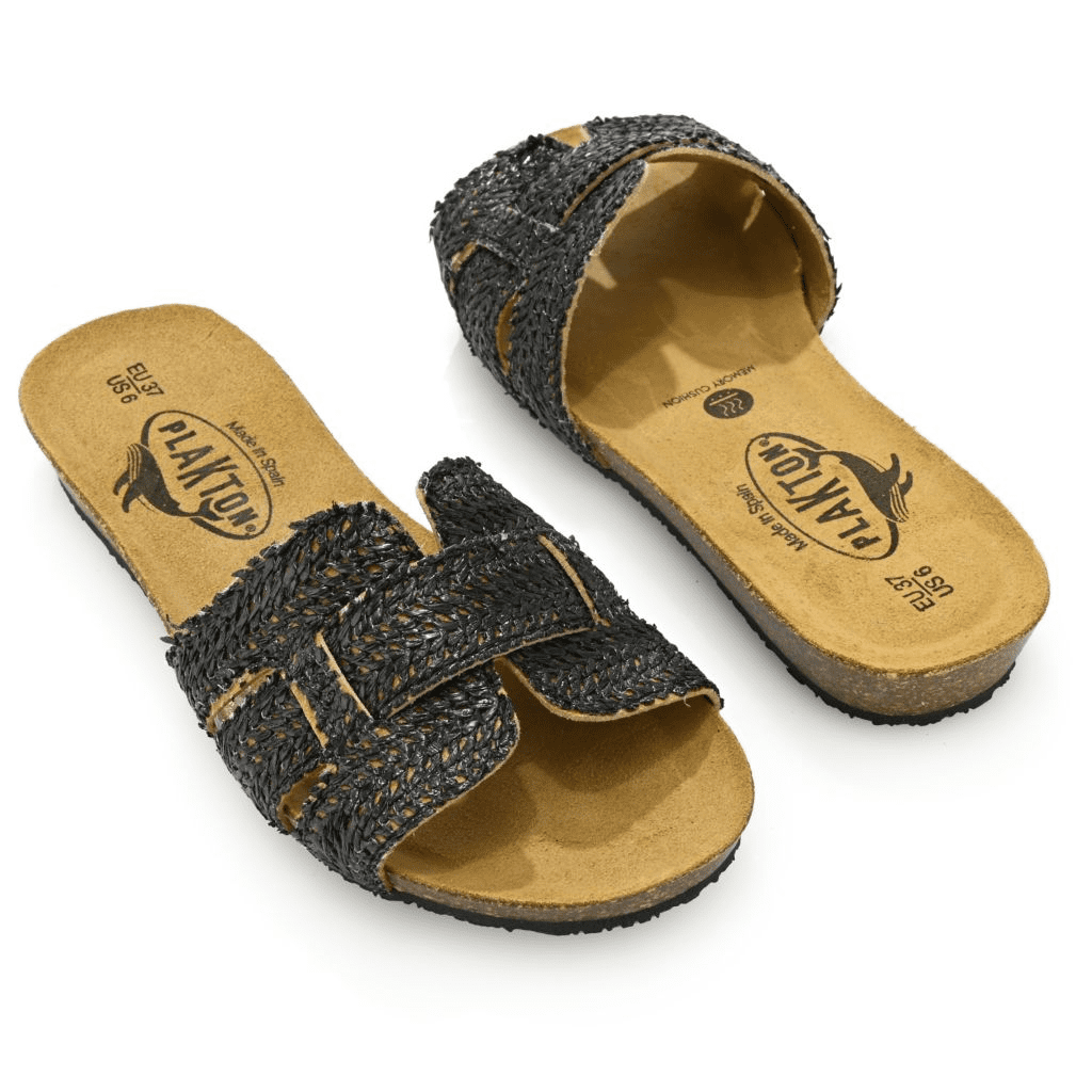 S475533-00003-13404 Plakton Fiji Slide-on Raffia Sandals - Image 1