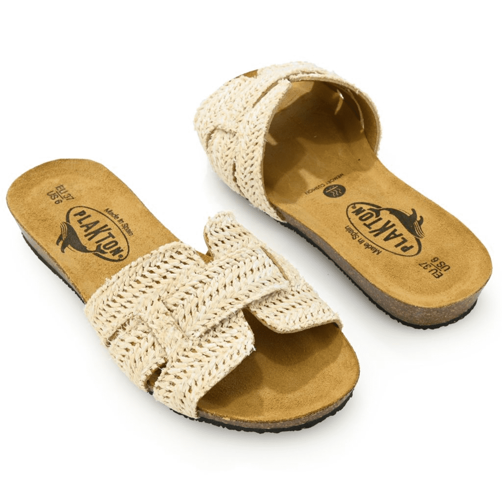 S475533-00026-13403 Plakton Fiji Slide-on Raffia Sandals - Image 1