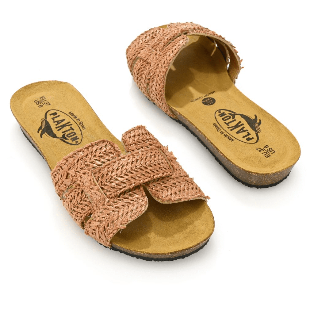 S475533-00153-13404 Plakton Fiji Slide-on Raffia Sandals - Image 1