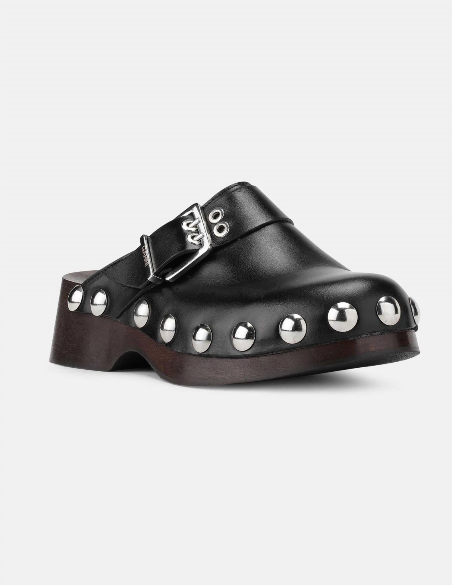 a4405d0f-4a26-4703-81d1-f26d9768101f-upscale_15k-1500x1500-1 Ganni - WOMEN'S RETRO STUDDED LEATHER CLOG - Image 1