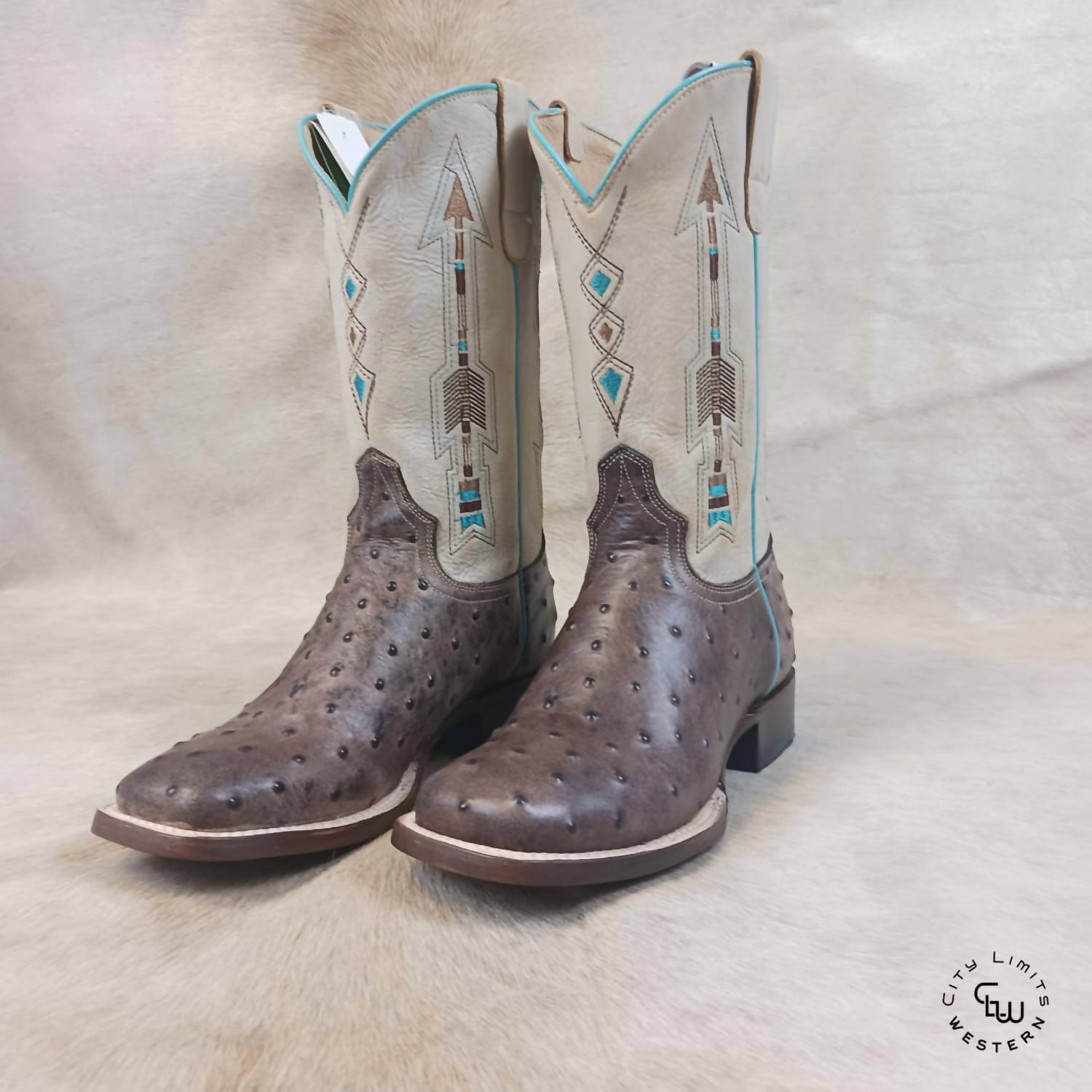b1bd43d4-0abc-4c3f-a5be-2031a95f1c6f-upscale_15k-1500x1500-70 Null - Women's Arrow Feather Roper Square Toe Boots - Image 1