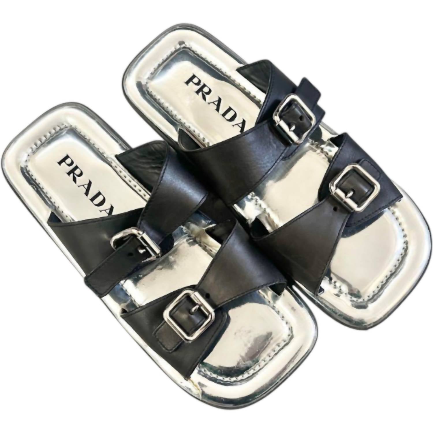 b35eb1a1-9f1b-4885-ab99-99333268db3d-upscale_15k-1500x1500-70 Prada - Women's Buckle Slide Sandals - Image 1