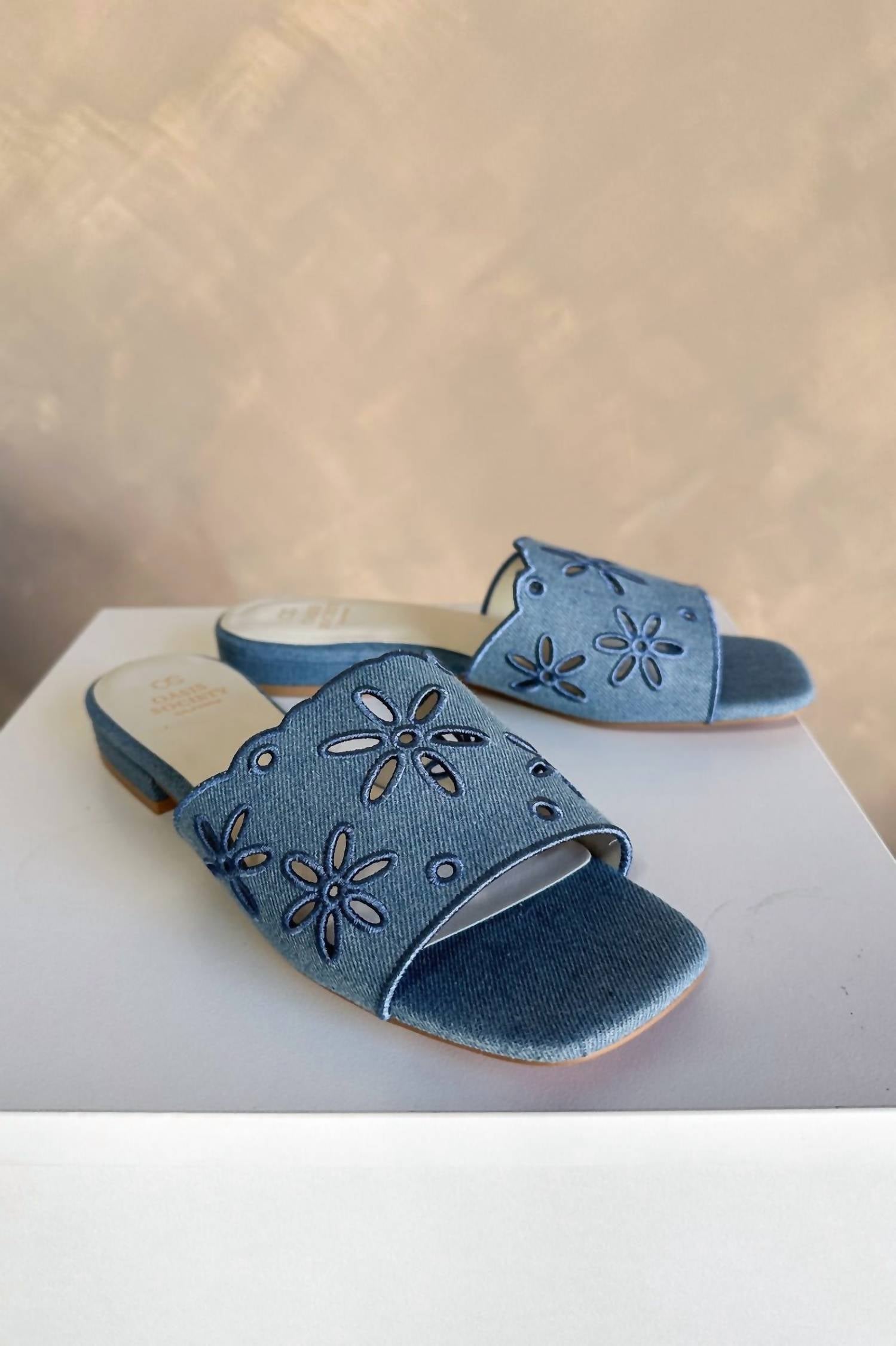 f4913c8f-c815-4e8c-88a8-e76991757fa8-upscale_15k-1500x1500-70 Oasis Society - Women's Manila Denim Eyelet Flower Heel Sandals - Image 1
