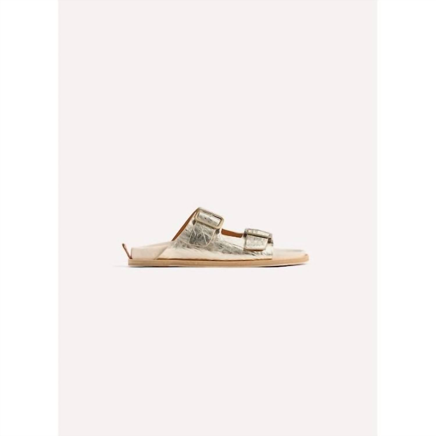 f7e19287-6e1e-42ad-8c4c-0adadc4de965-upscale_15k-1500x1500-70 Forte Forte - Women's Craquel Leather Buckles Sandals - Image 1