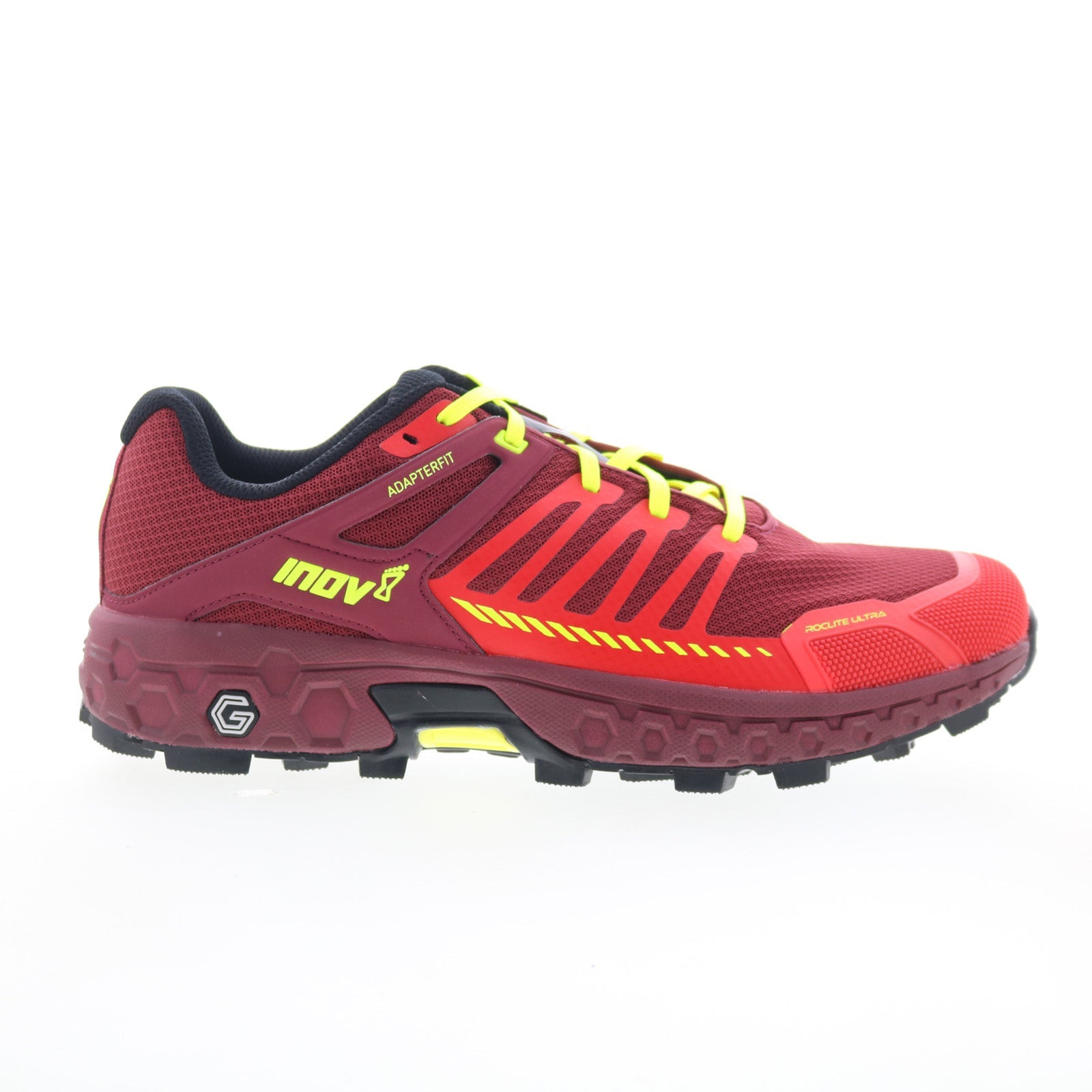 001079-drrdyw_roclite_ultra_g_320_dark_red_red_yellow_01_86bc8460-48f7-45b2-b3bf-445dc0862038 Inov-8 Roclite Ultra G 320 001079-DRRDYW Mens Red Athletic Hiking Shoes - Image 1