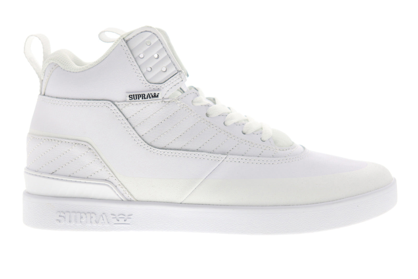 06567-101_penny-pro_white-white_reshoot_01 Supra Penny Pro 06567-101-M Mens White Suede Low Top Skate Sneakers Shoes - Image 1