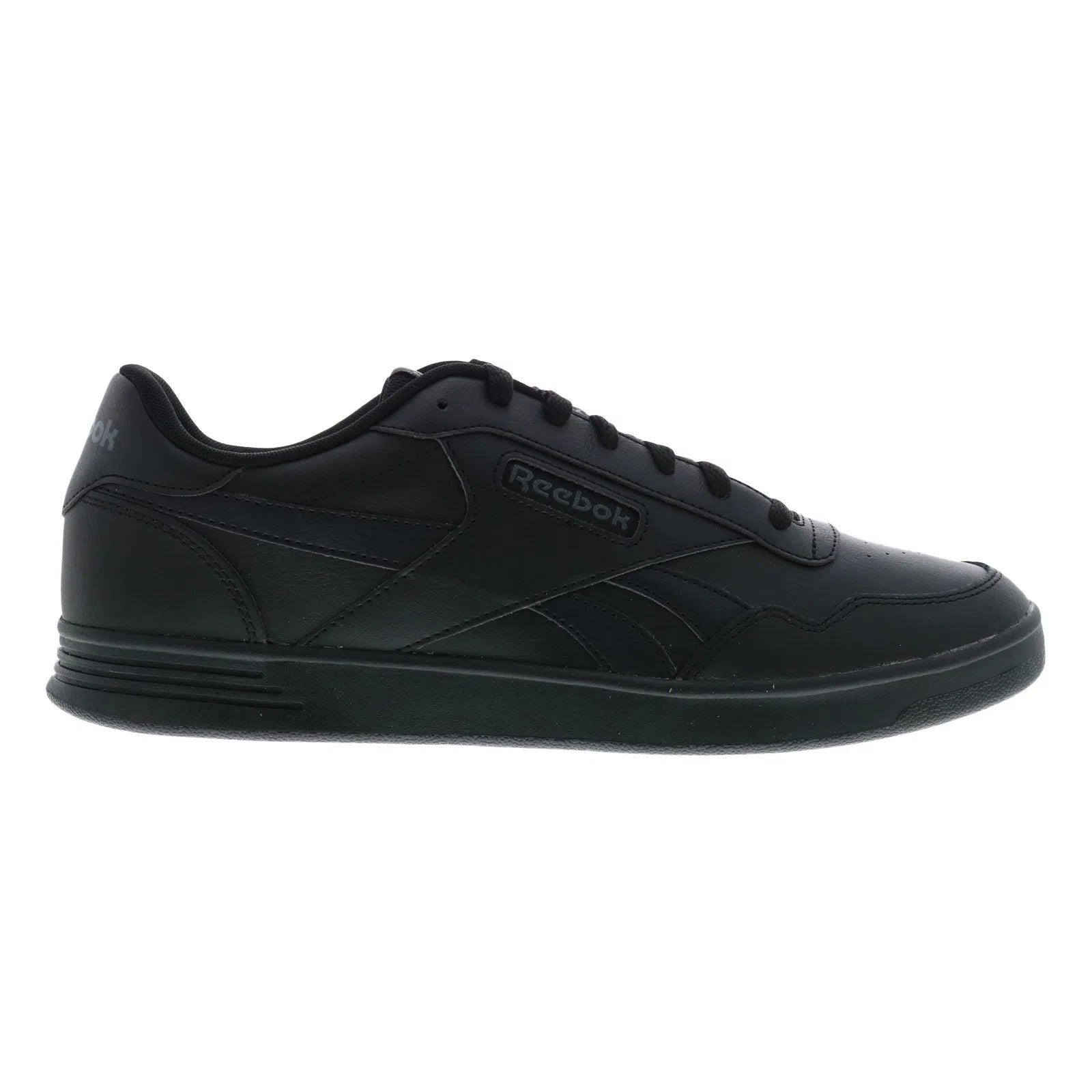 100010619_cblack_purgry_cbla_reshoot_01 Reebok Court Advance Mens Black Leather Lifestyle Sneakers Shoes - Image 1