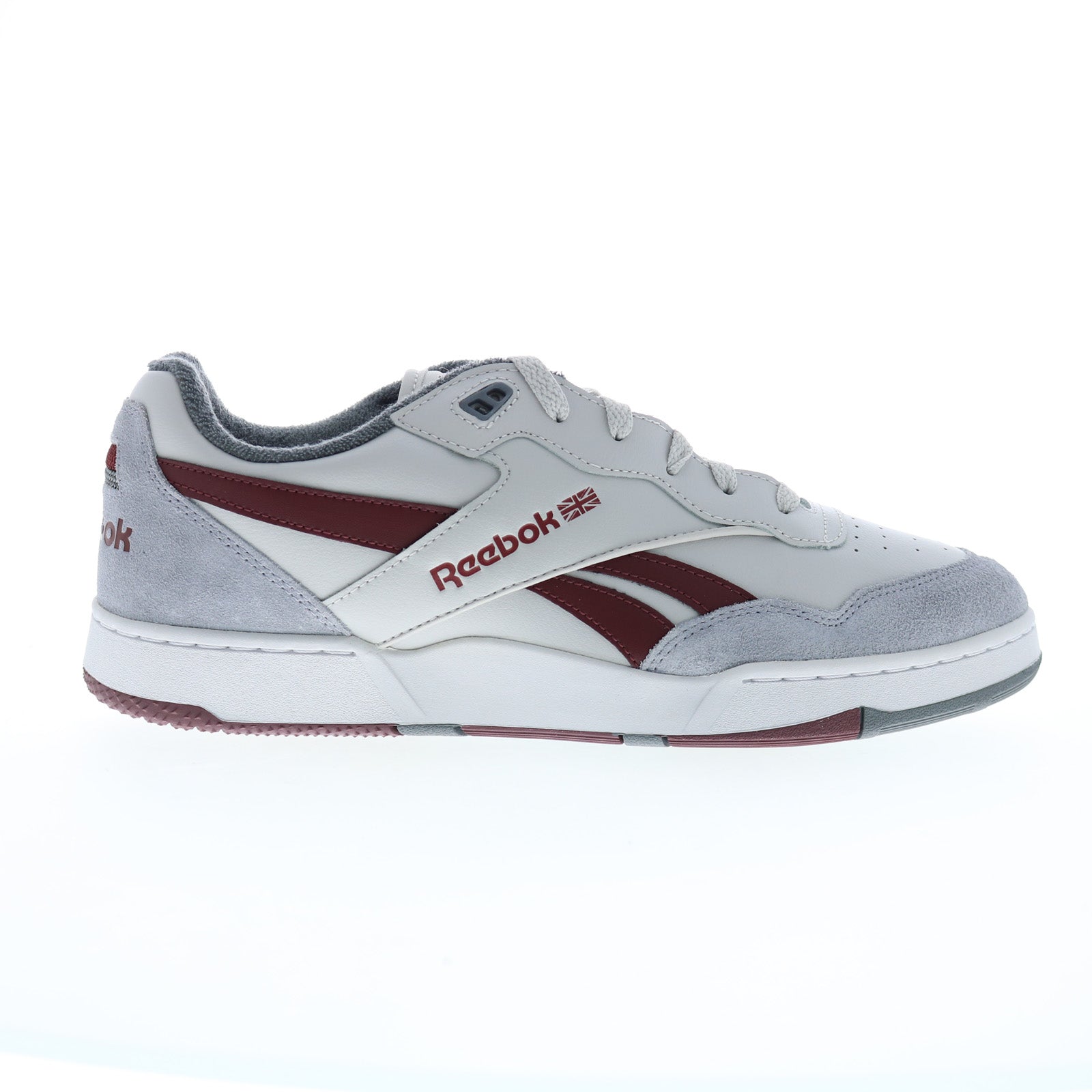 100033851_stefog_clgry3_clam_01_6fe34a3b-0943-41ee-96ad-b158866c8d47 Reebok BB 4000 II Mens Gray Leather Lace Up Lifestyle Sneakers Shoes - Image 1