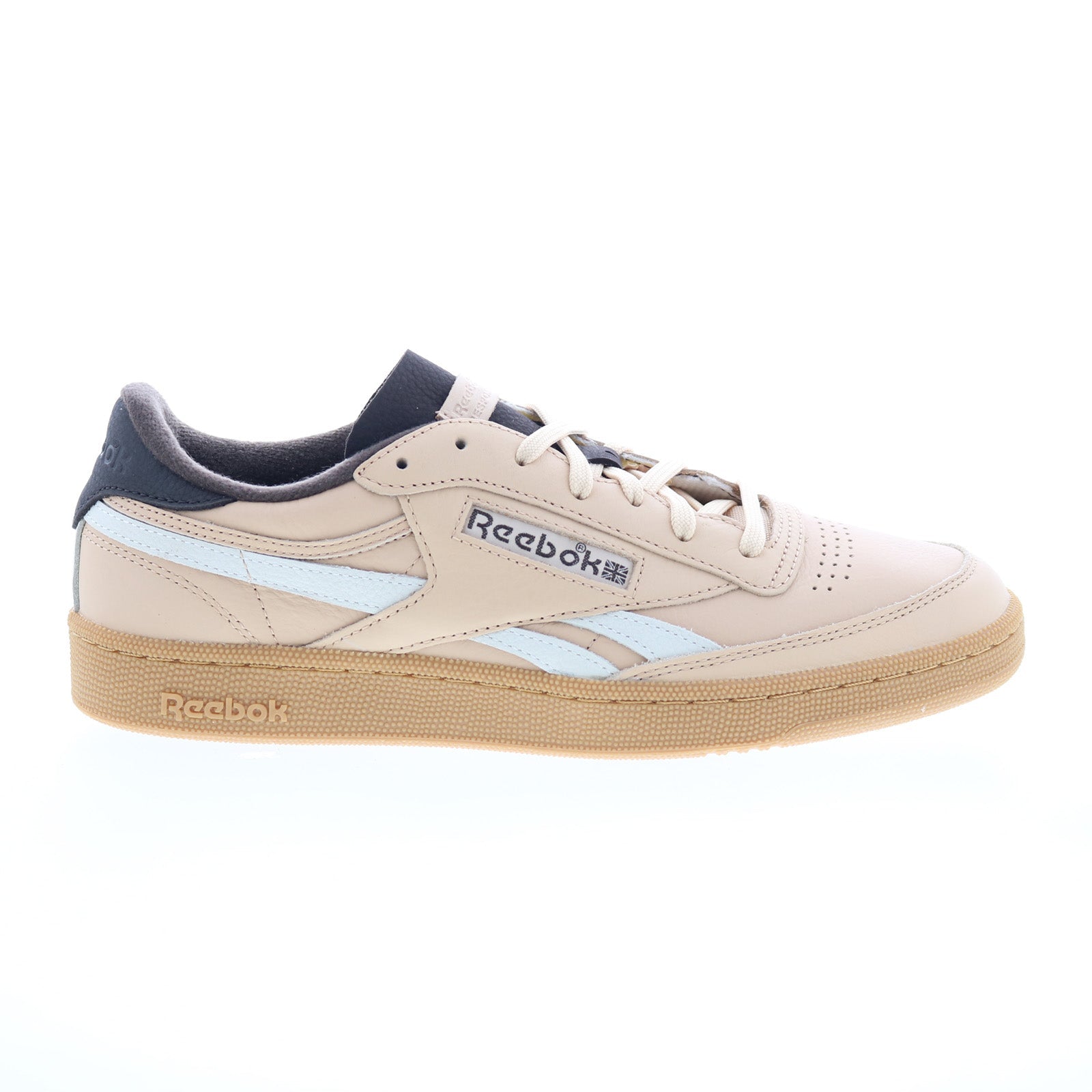 100201195_club_c_revenge_vintage_brown_brown_chalk_01_cd49782c-2e41-4ef8-8917-4f8f5c027943 Reebok Club C Revenge Vintage Mens Beige Leather Lifestyle Sneakers Shoes - Image 1