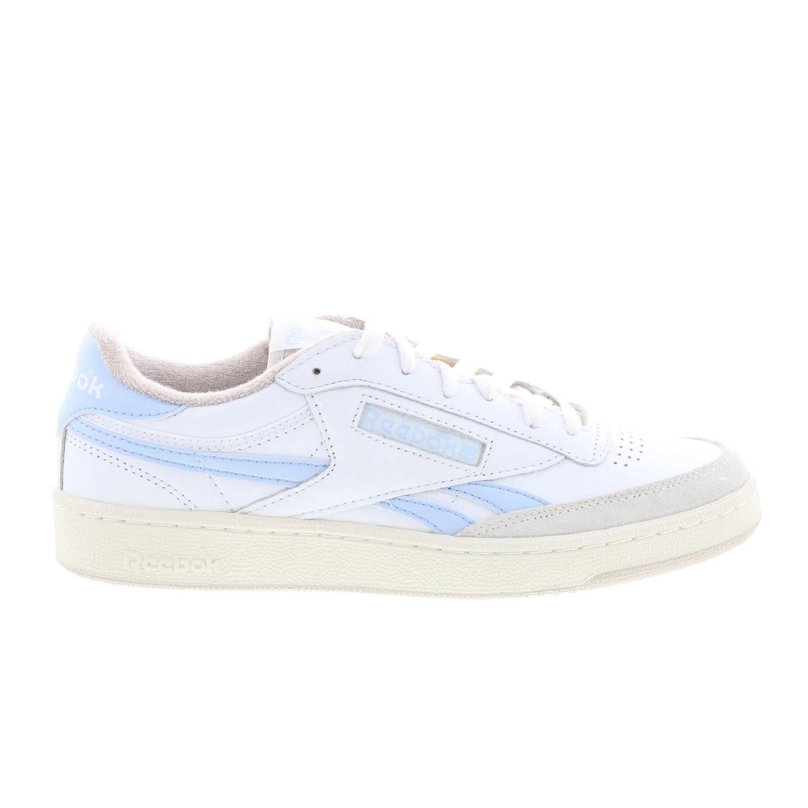 100209031_club_c_revenge_vintage_white_blue_grey_reshoot_01 Reebok Club C Revenge Vintage Mens White Leather Lifestyle Sneakers Shoes - Image 1