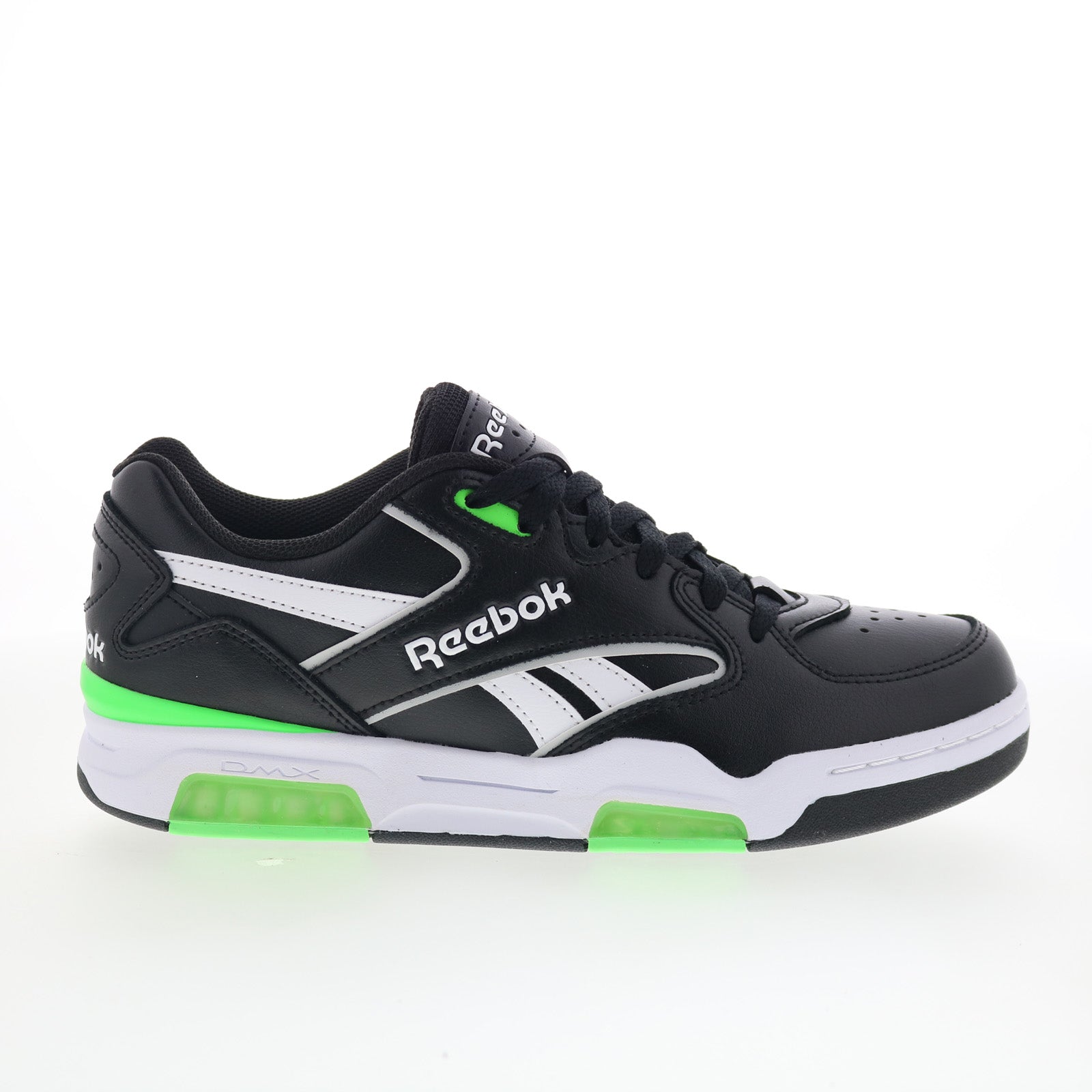 100209119_bb_4500_dmx_black_white_lime_01_44714b70-f09e-45c0-a2bb-0b16dc789ae9 Reebok BB 4500 DMX Mens Black Leather Lace Up Lifestyle Sneakers Shoes - Image 1