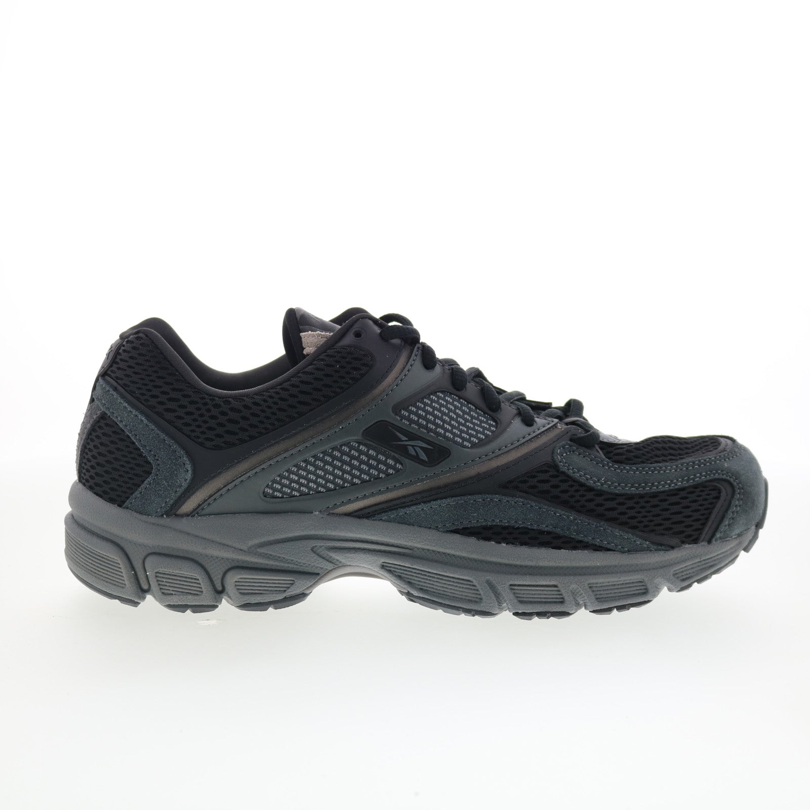 100211394_rbk_premier_trinity_black_black_grey6_01_75b73caf-c24e-45d5-aa1a-b0d0879f3e79 Reebok Premier Trinity Mens Black Mesh Lace Up Lifestyle Sneakers Shoes - Image 1