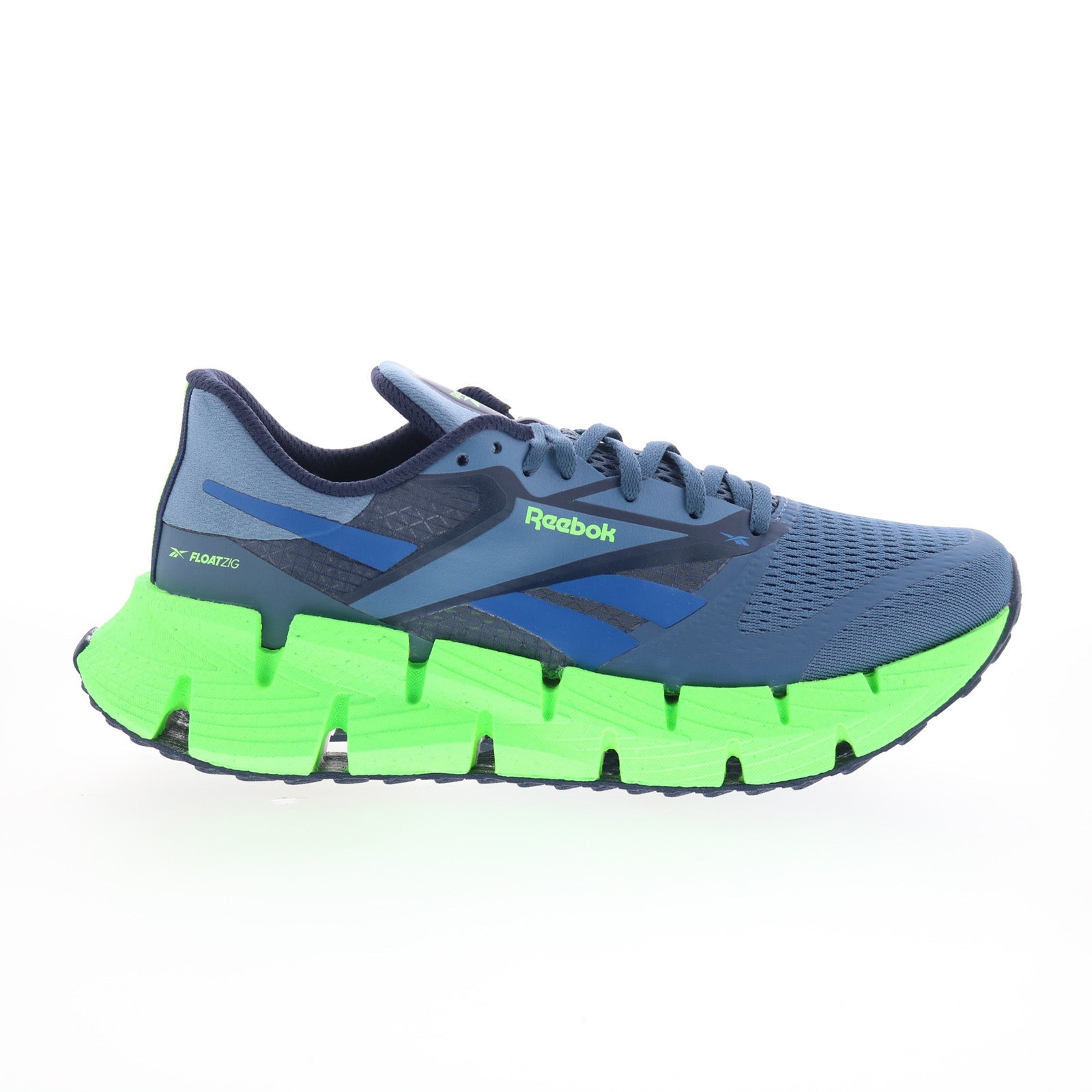 100212131_floatzig_1_blue_blue_lime_01_9c42e315-9a4a-4ee0-8101-a7cf238720ae Reebok Floatzig 1 Mens Blue Mesh Lace Up Athletic Running Shoes - Image 1