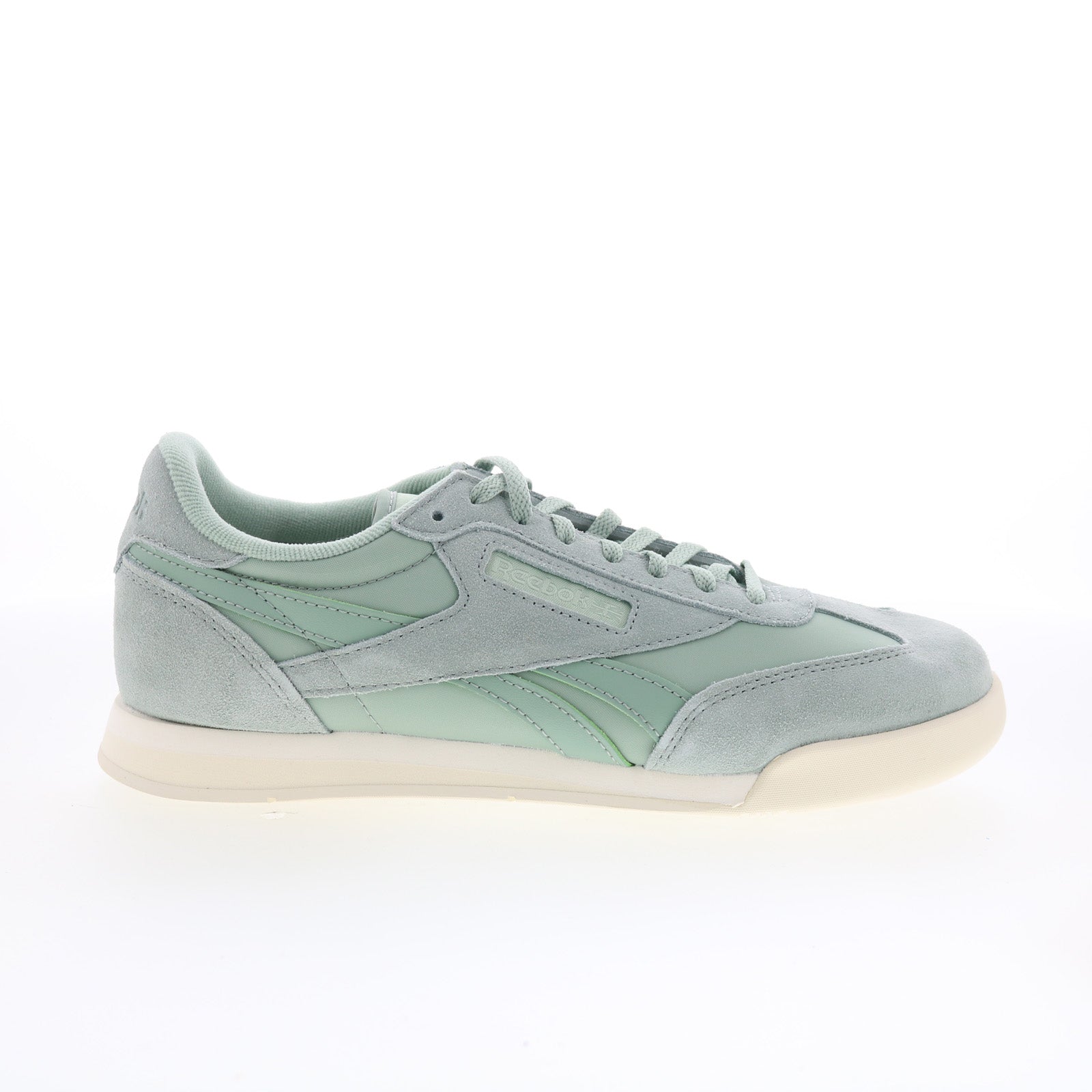 100221065_campio_xt_green_chalk_sage_01_c3da54ee-1548-486a-b1c0-97b2eac98913 Reebok Campio XT Mens Green Suede Lace Up Lifestyle Sneakers Shoes - Image 1