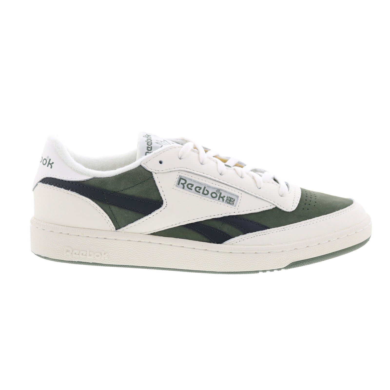 100221099_club_c_revenge_vintage_ii_chalk_green_black_reshoot_01 Reebok Club C Revenge Vintage II Mens Green Suede Lifestyle Sneakers Shoes - Image 1