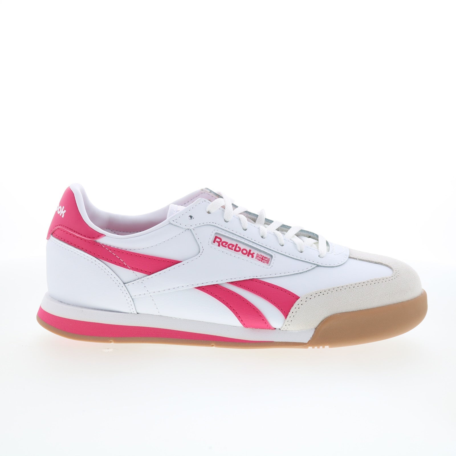 100229544_campio_xt_white_pink_gum_01_eaf6f5a9-60cb-4f31-9291-1f1d95a46996 Reebok Campio XT Mens White Leather Lace Up Lifestyle Sneakers Shoes - Image 1