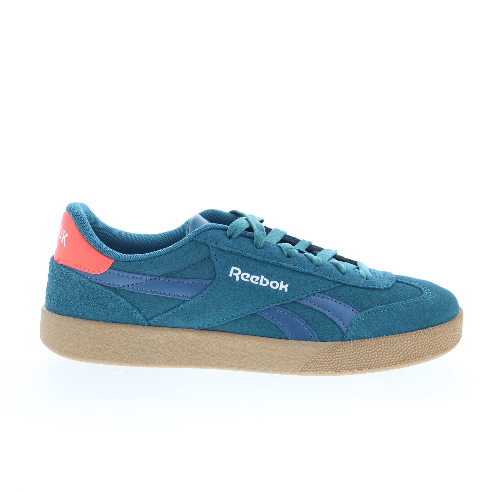 100229953_reebok_smash_edge_teal_orange_blue_01_6347506f-eceb-4e6b-b06e-18974e9dc828 Reebok Smash Edge Mens Green Suede Lace Up Lifestyle Sneakers Shoes - Image 1