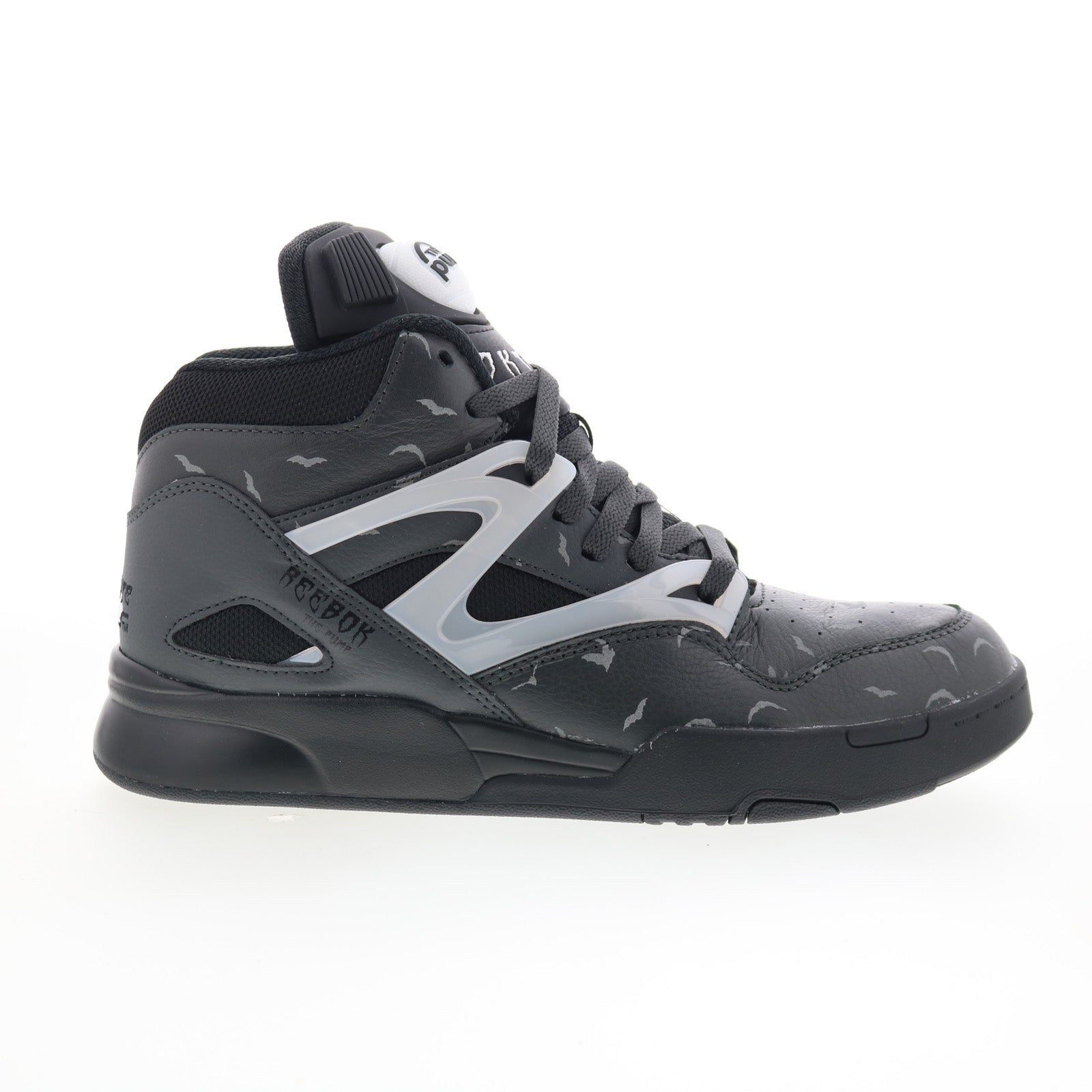 100230644_pump_omni_zone_ii_black_grey_white_01_8453303a-d64b-402b-9188-b1e5afc8bfbc Reebok Pump Omni Zone II Mens Black Leather Lifestyle Sneakers Shoes - Image 1