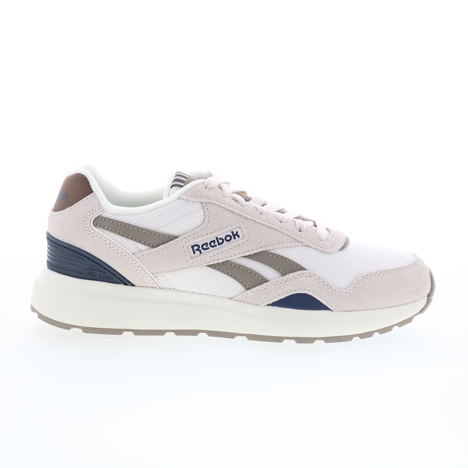 100230914_reebok_gl1100_grey_chalk_grey_01_145e48dc-9bad-4ed7-85ac-e75244c499eb Reebok GL1100 Mens Beige Suede Lace Up Lifestyle Sneakers Shoes - Image 1
