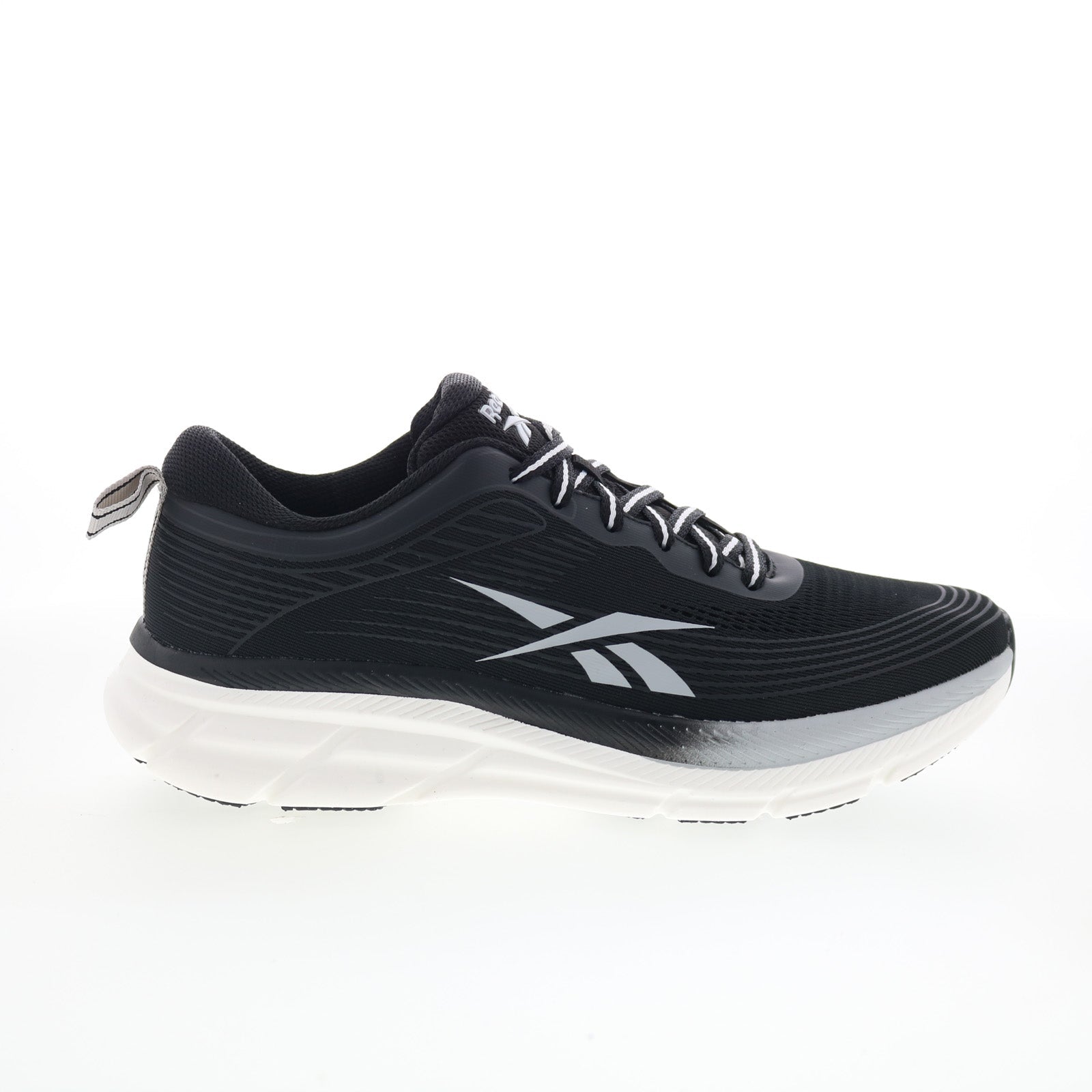 100233885_reebok_road_strider_black_black_grey_01_93b0ab9a-bd8b-4a19-98f2-f6dc2ad6a1c1 Reebok Road Strider Mens Black Canvas Lace Up Athletic Running Shoes - Image 1