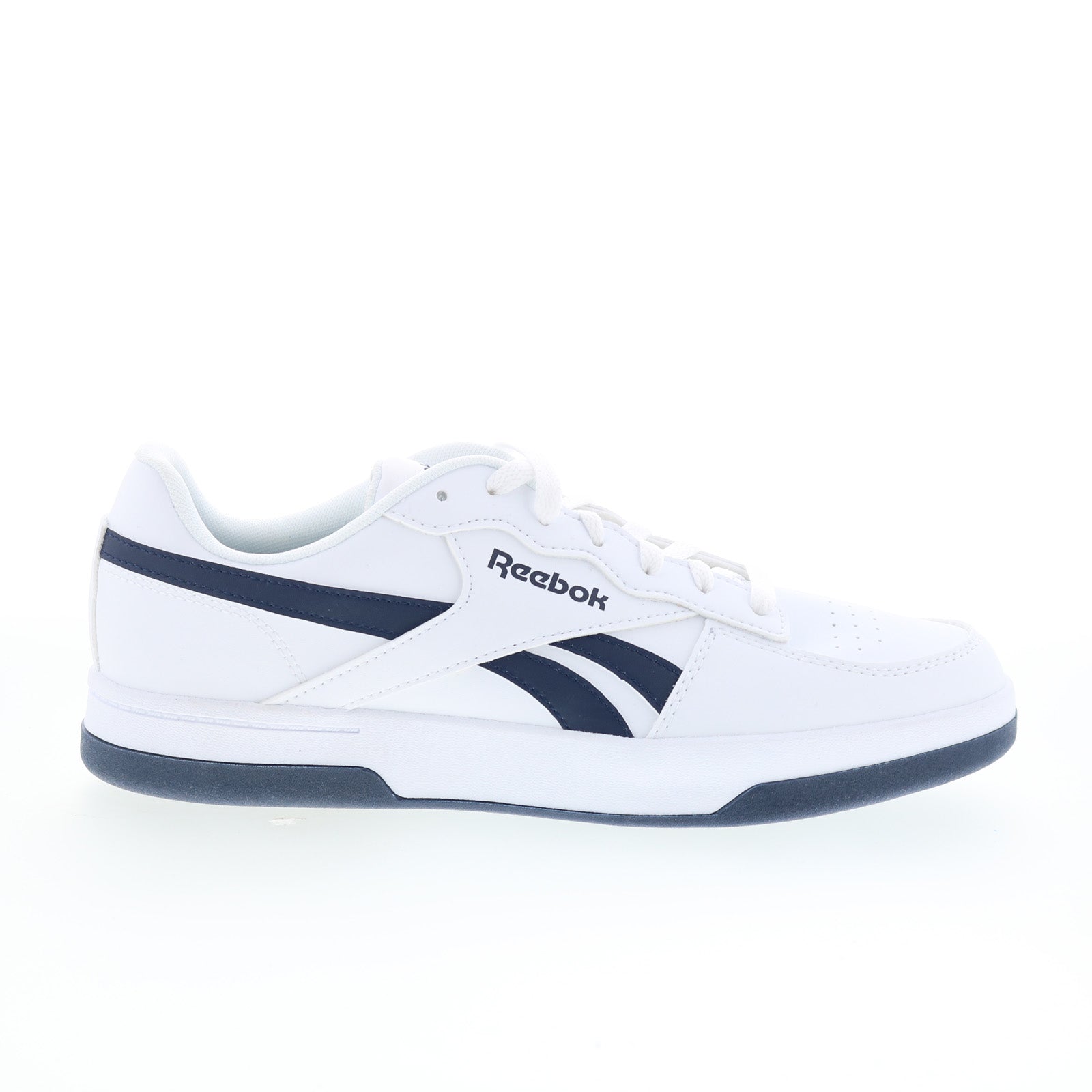 100239758_reebok_prime_serve_white_vector_navy_01_6e30d6b4-7cef-4db3-a7b9-0d3ecb7866c9 Reebok Prime Serve Mens White Synthetic Lace Up Lifestyle Sneakers Shoes - Image 1