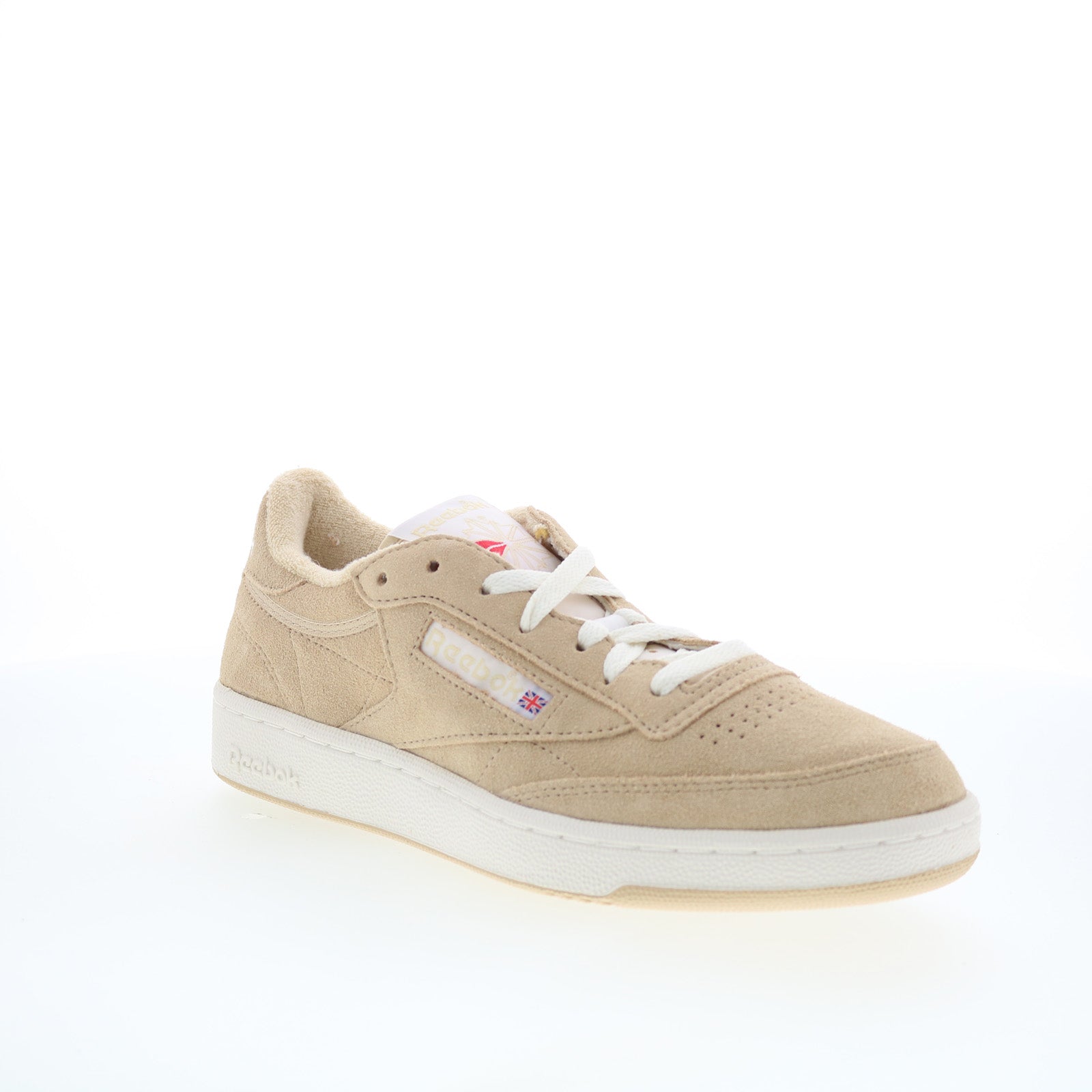 Reebok Club C 85 Vintage Mens Beige Leather Lifestyle Sneakers Shoes - Image 2