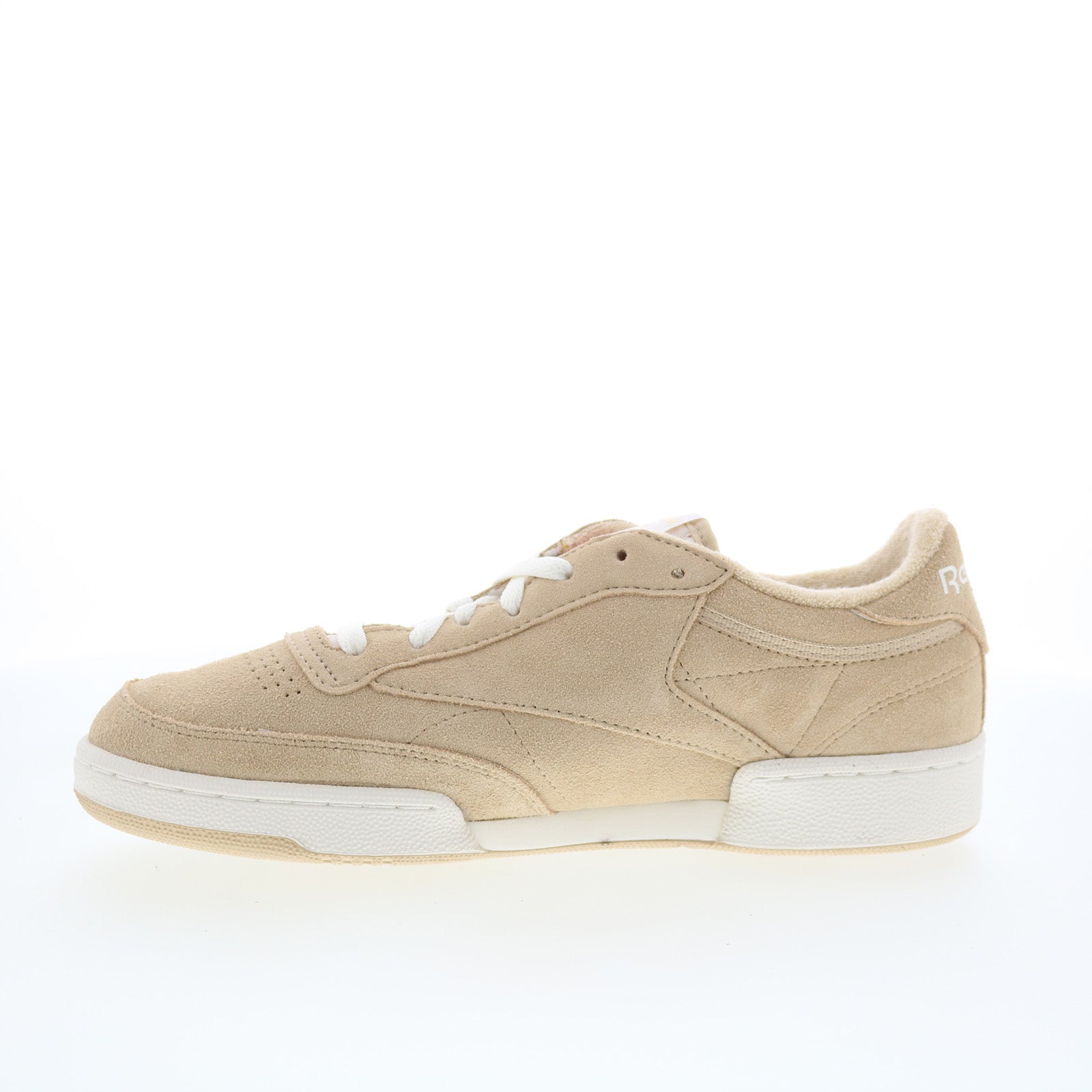 Reebok Club C 85 Vintage Mens Beige Leather Lifestyle Sneakers Shoes - Image 5